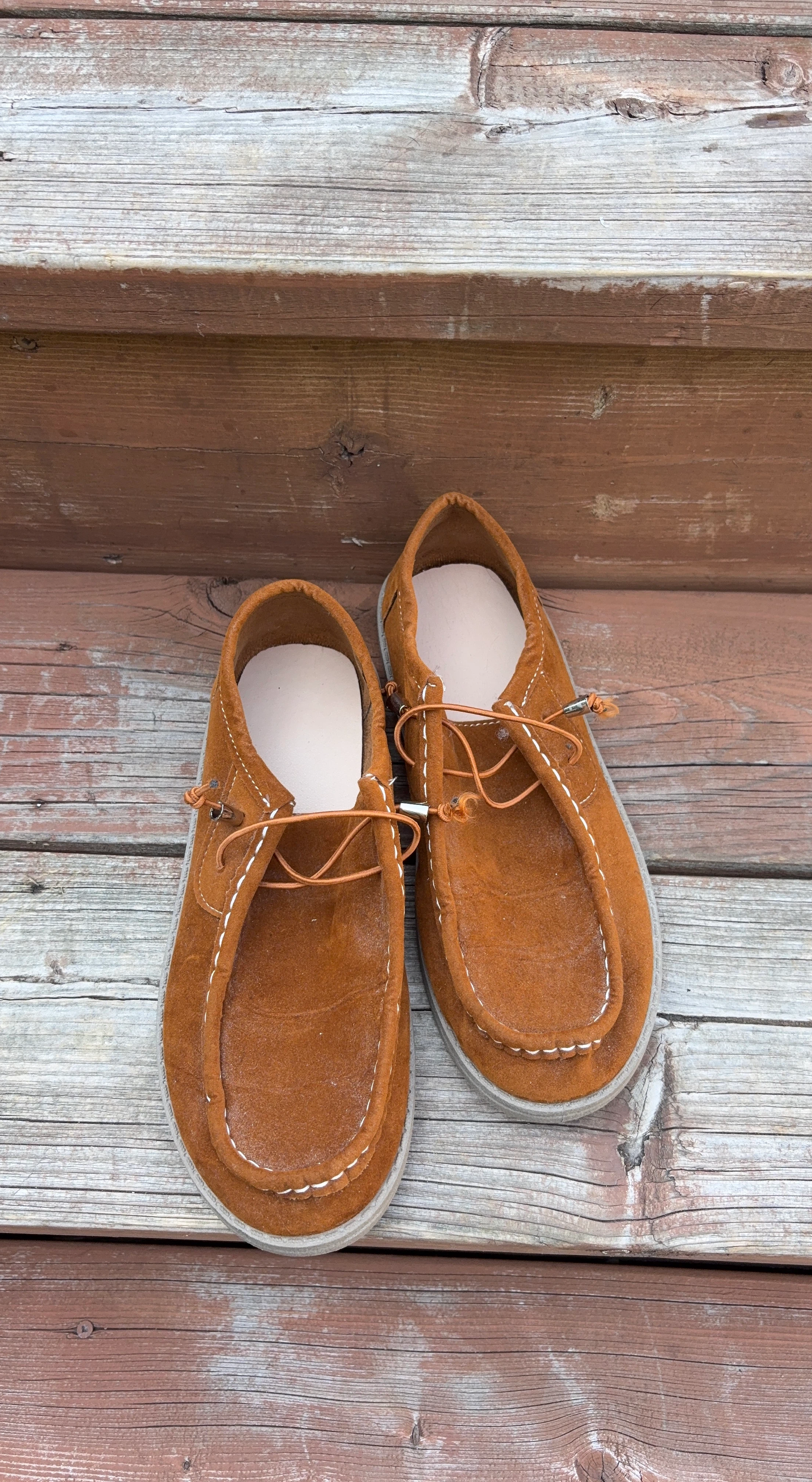 Brown Suede Moccasin Shoes