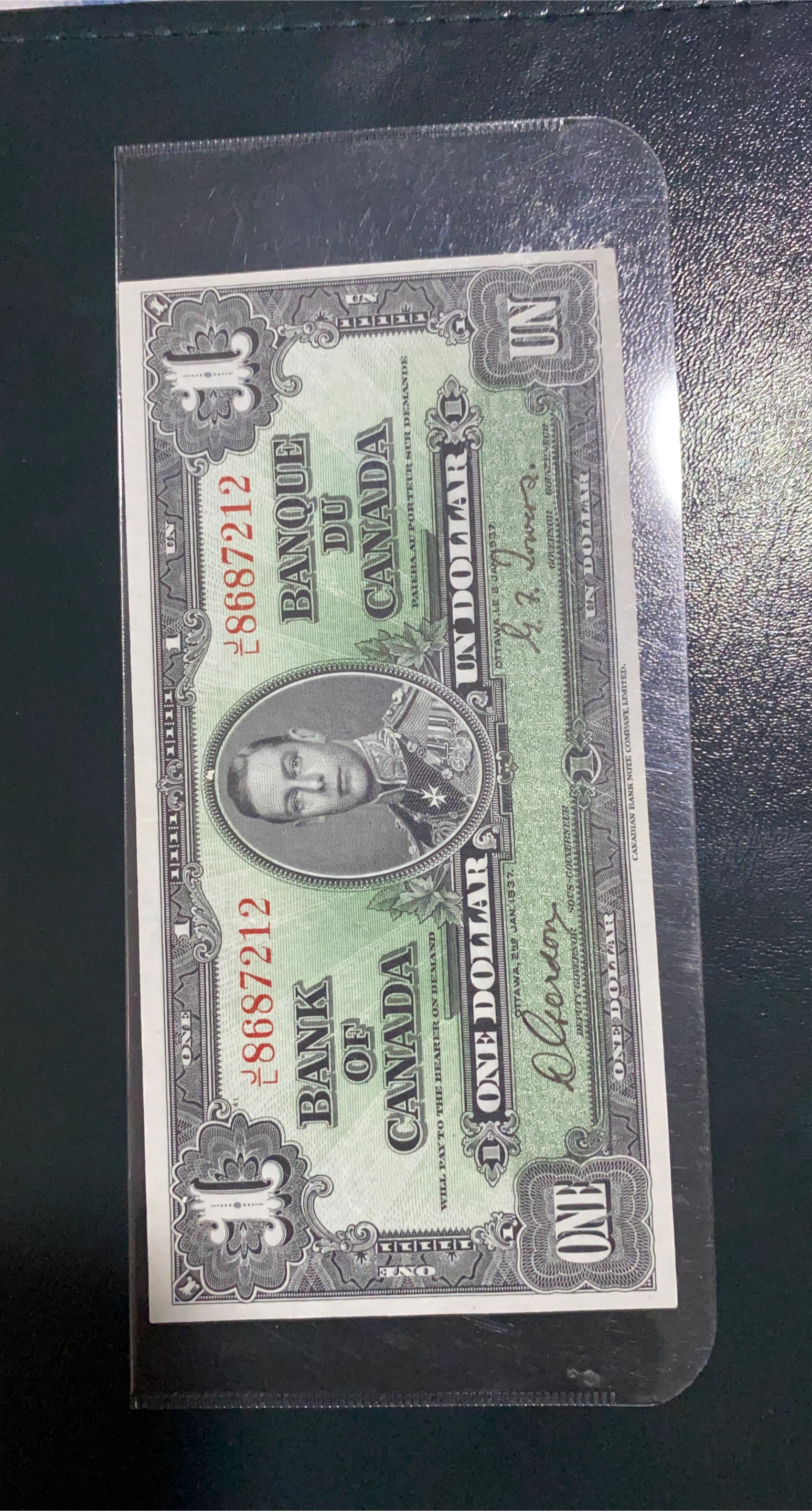 Bank of Canada One Dollar Bill