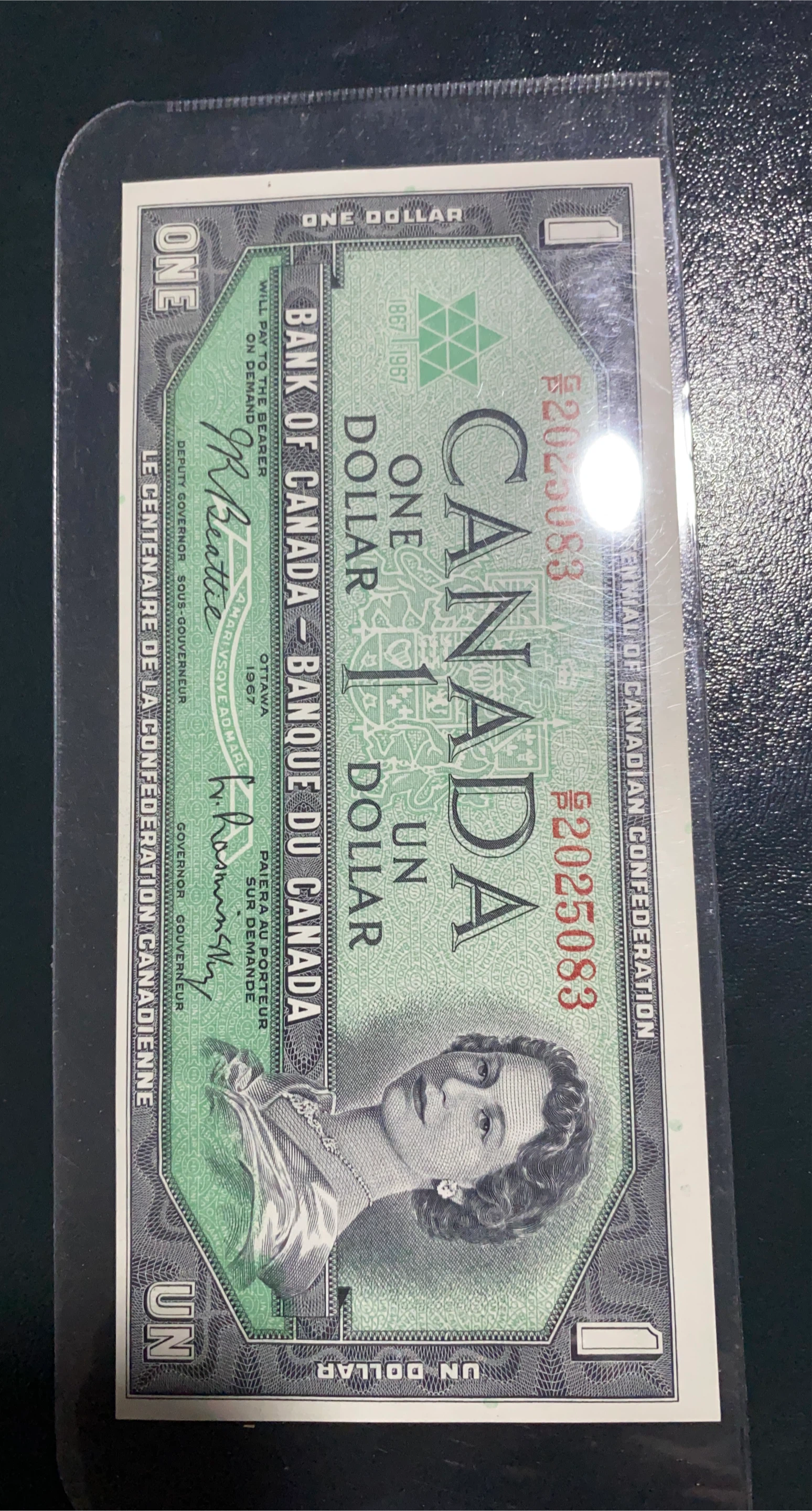 EROR 1967 Canadian One Dollar Bank Note