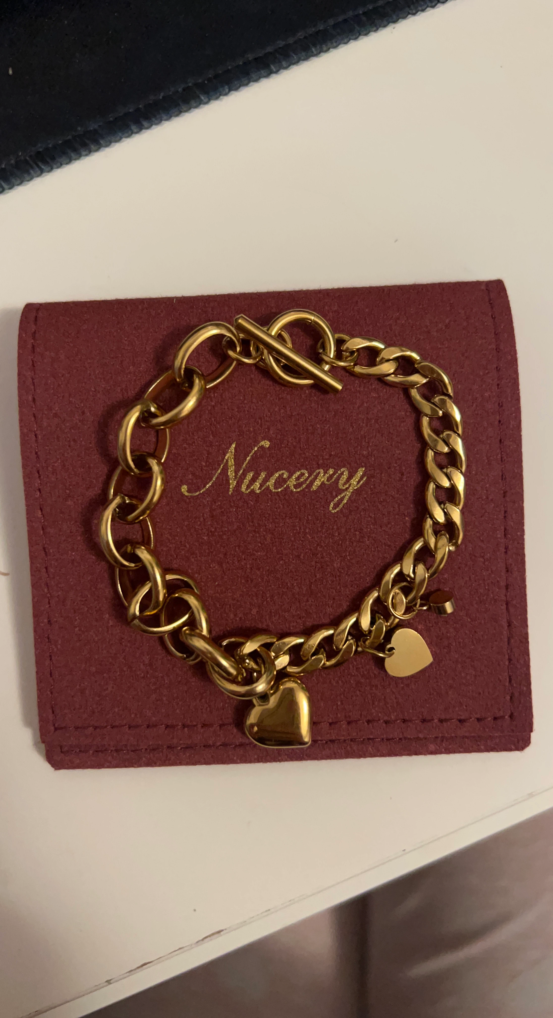 Nucery Gold Heart Charm Bracelet