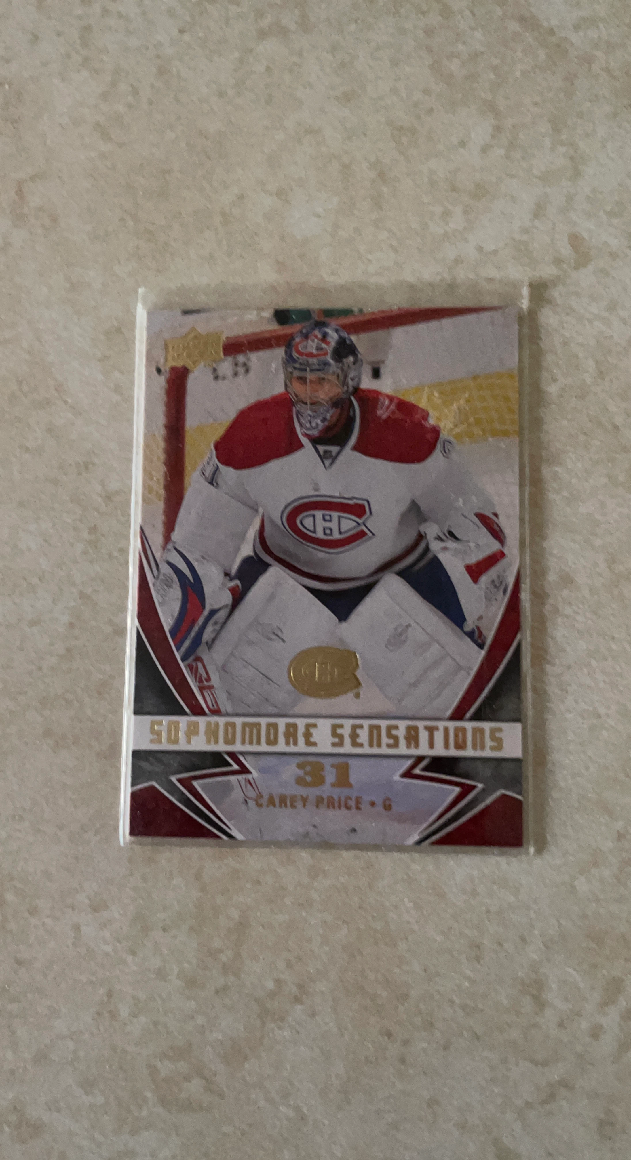 Carey Price Sophomore Sensations Hockey Card