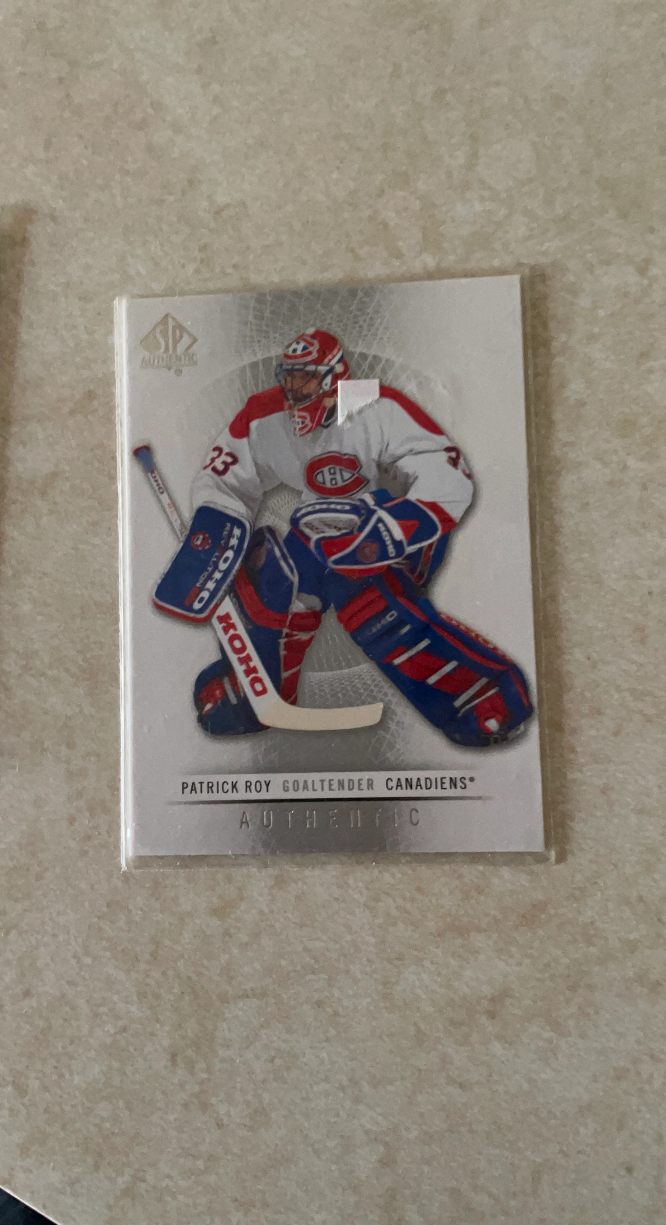 Patrick Roy Goaltender Canadiens Authentic Card