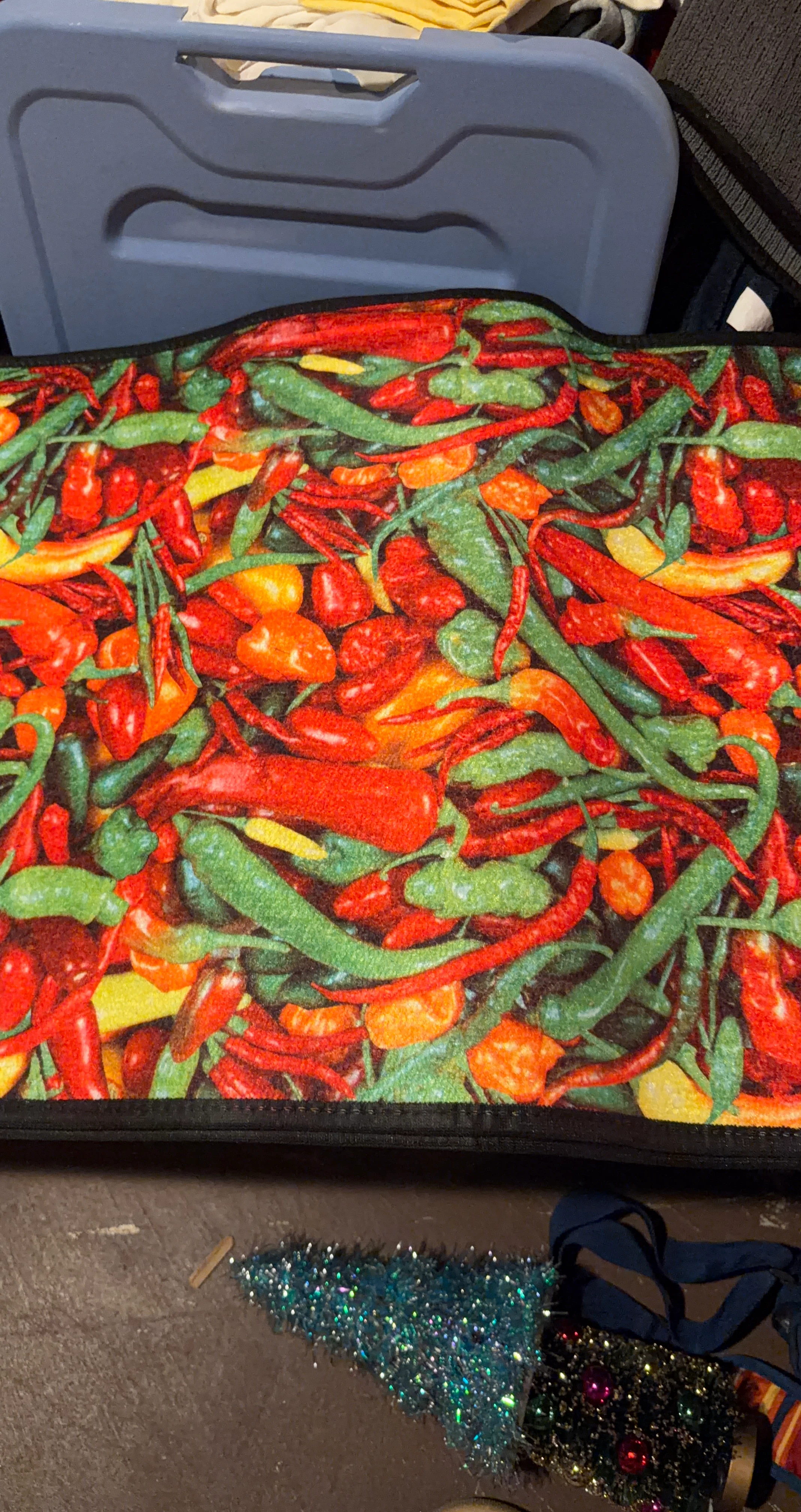 Colorful Chili Pepper Design Kitchen Mat Runner
