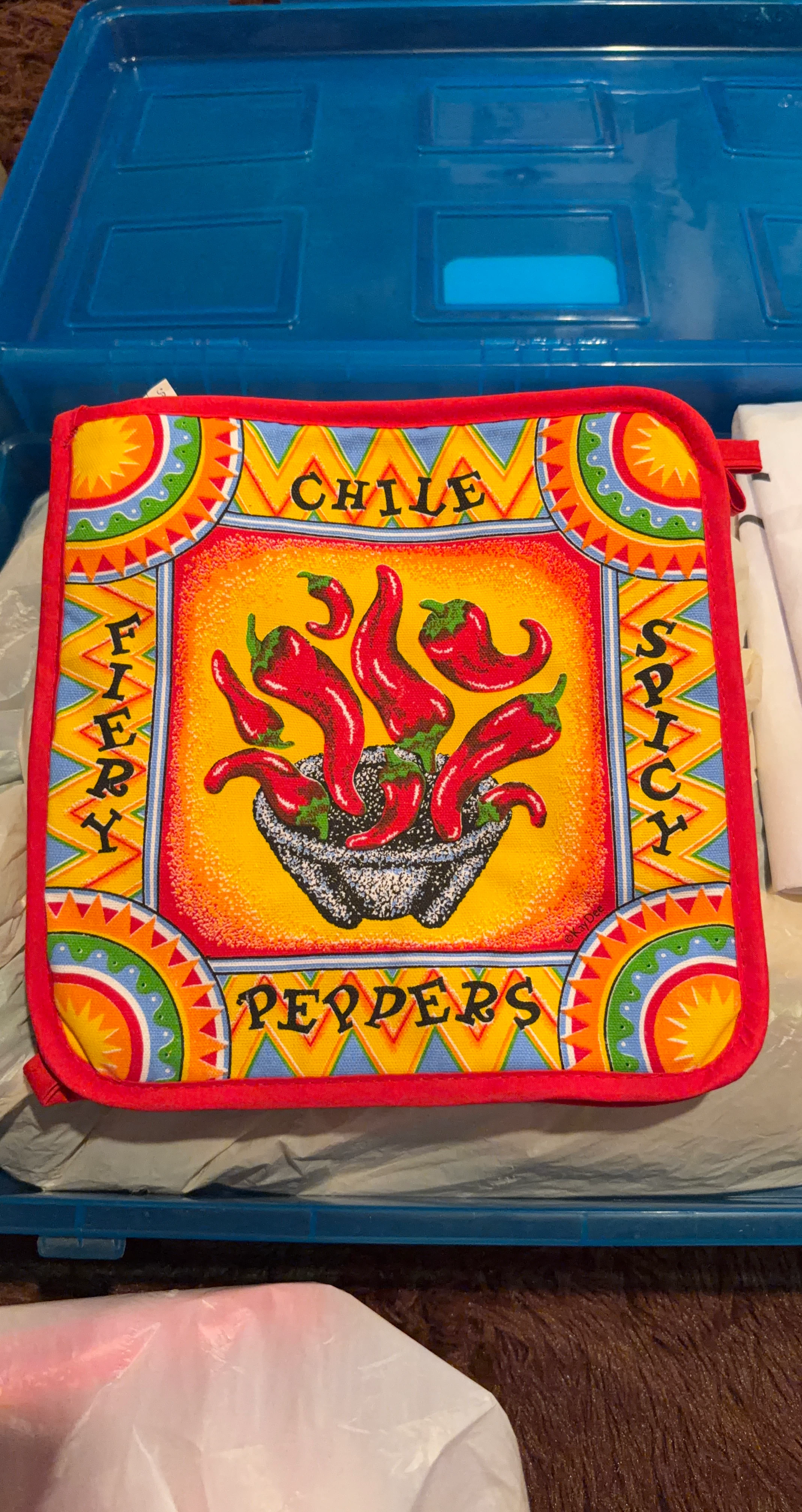Fiery Spicy Chile Peppers Pot Holder