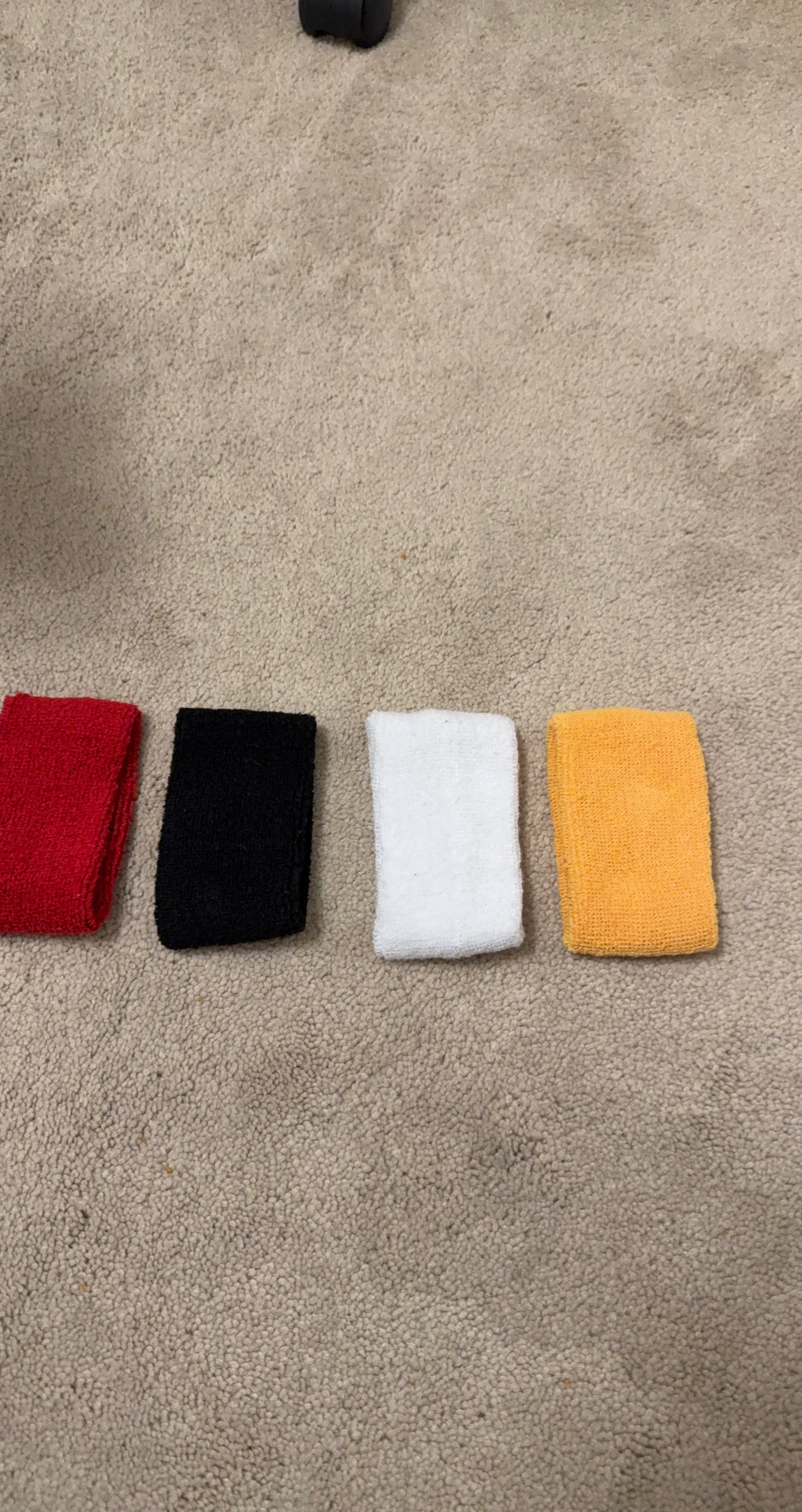 Set of 4 Wristbands - Red, Black, White, Orange