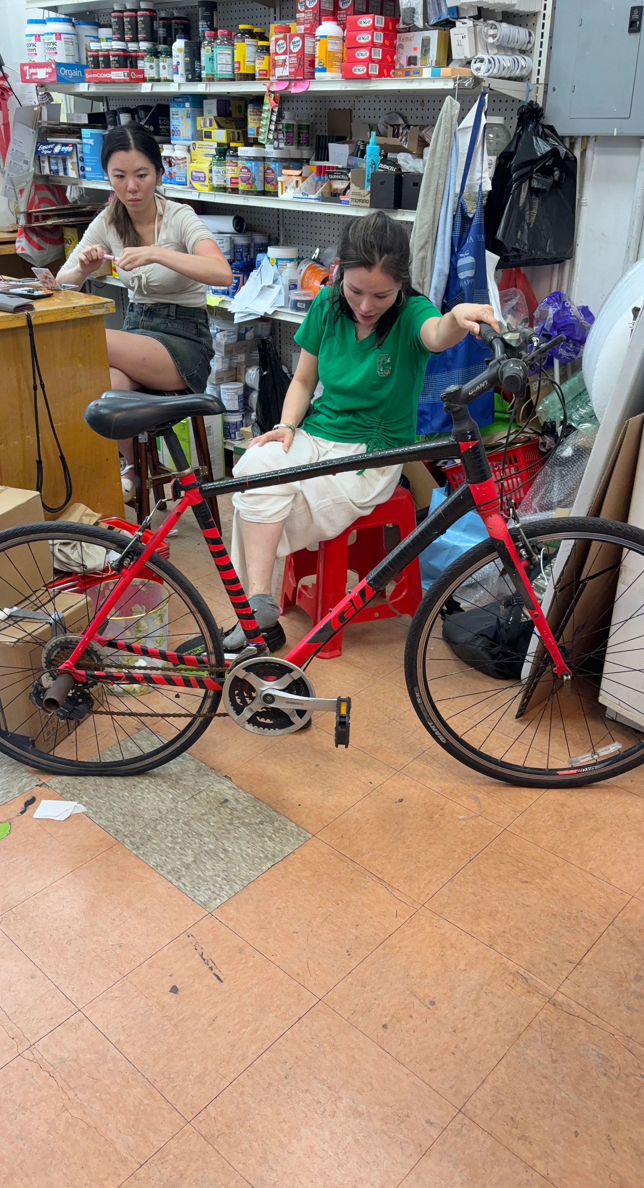 Giant Red Hybrid Bike