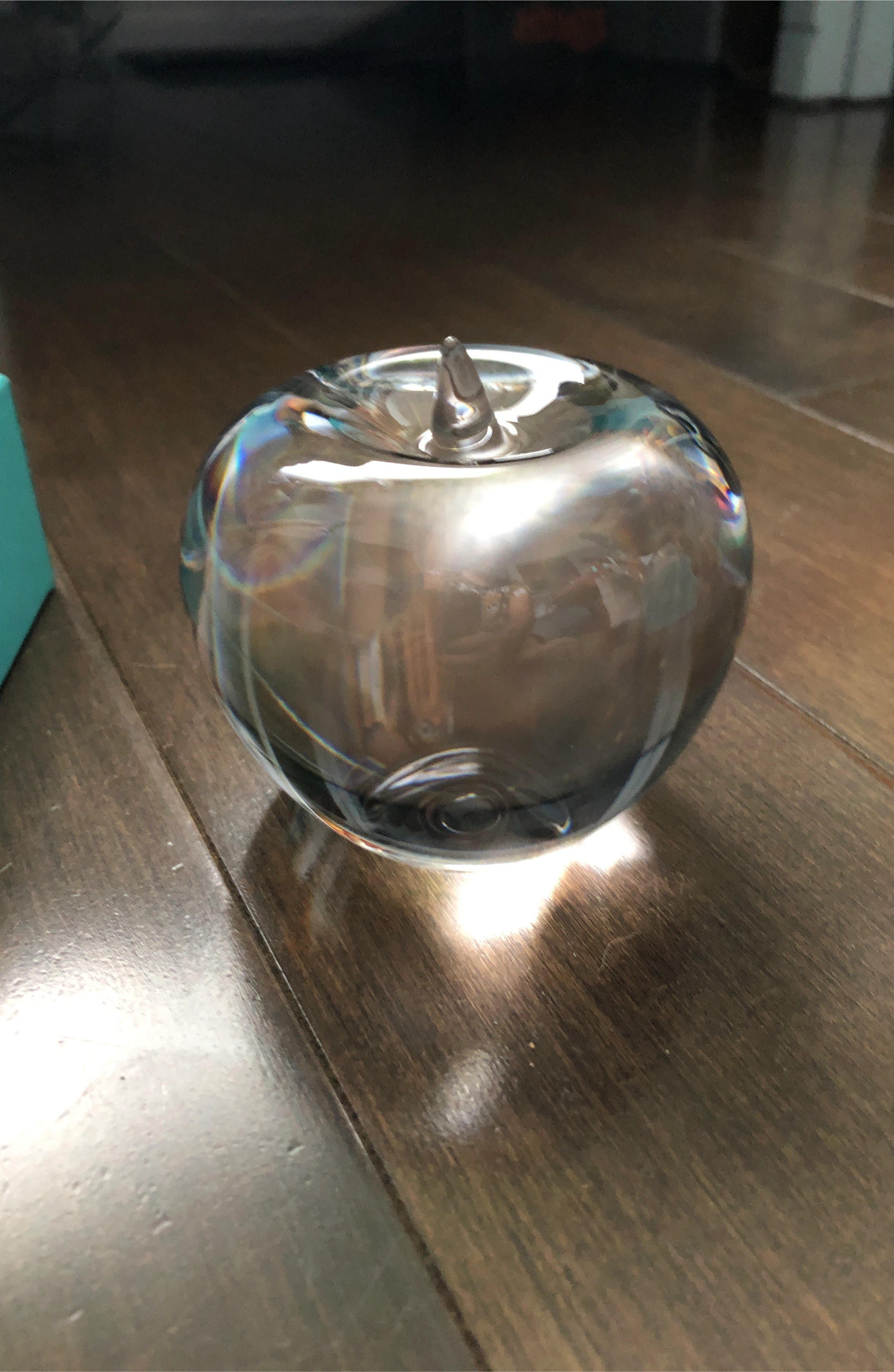 Tiffany & Co. Glass Apple Paperweight