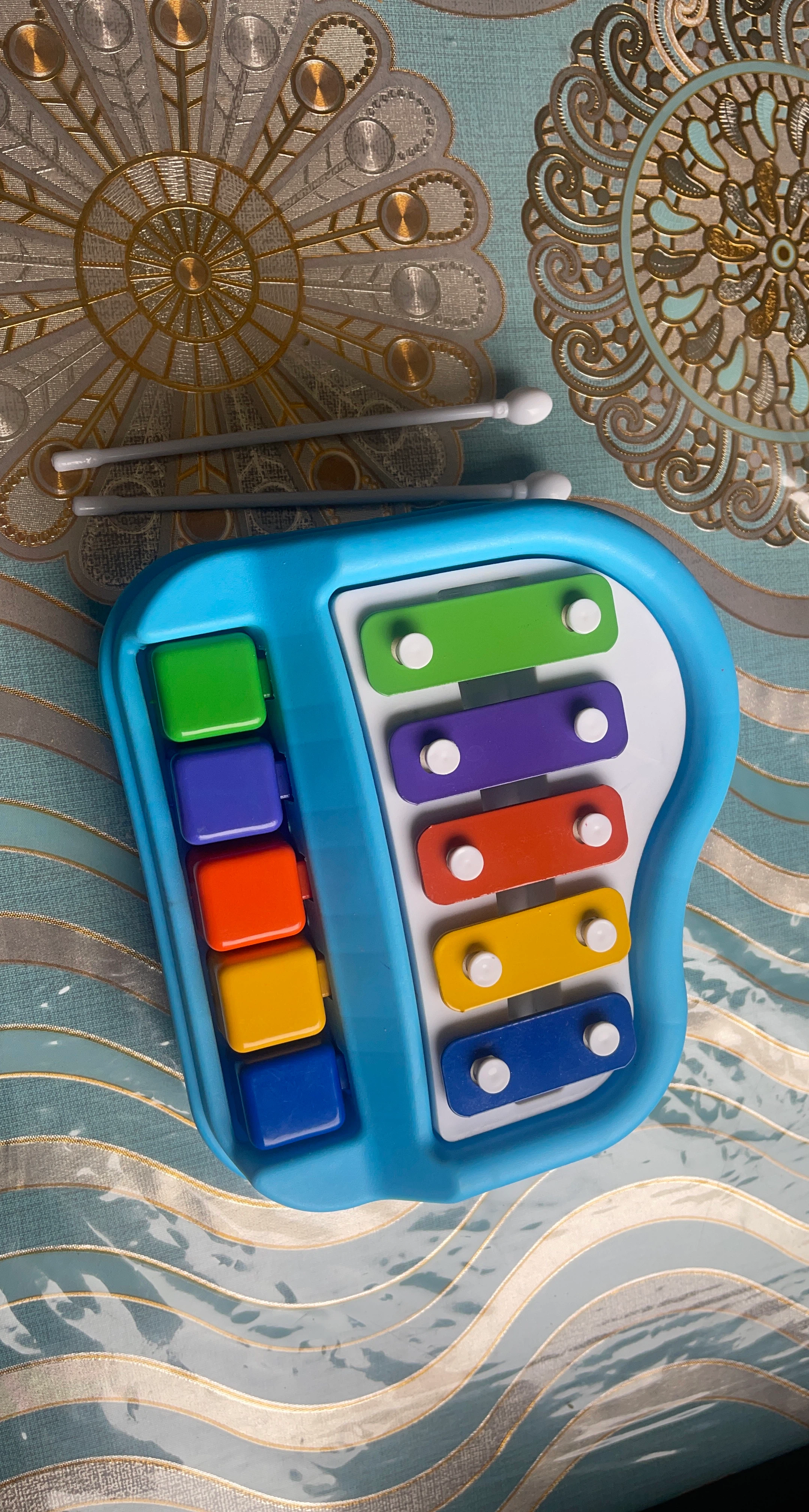 Blue Xylophone Toy with Mallets