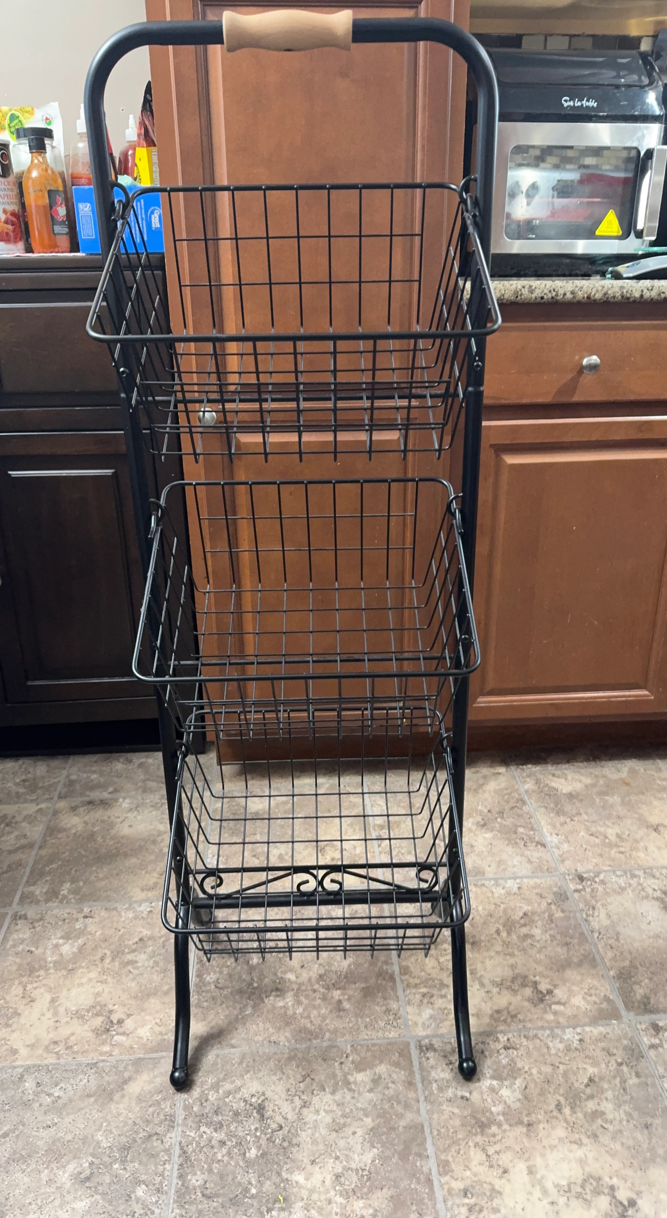 3-Tier Wire Storage Basket Stand