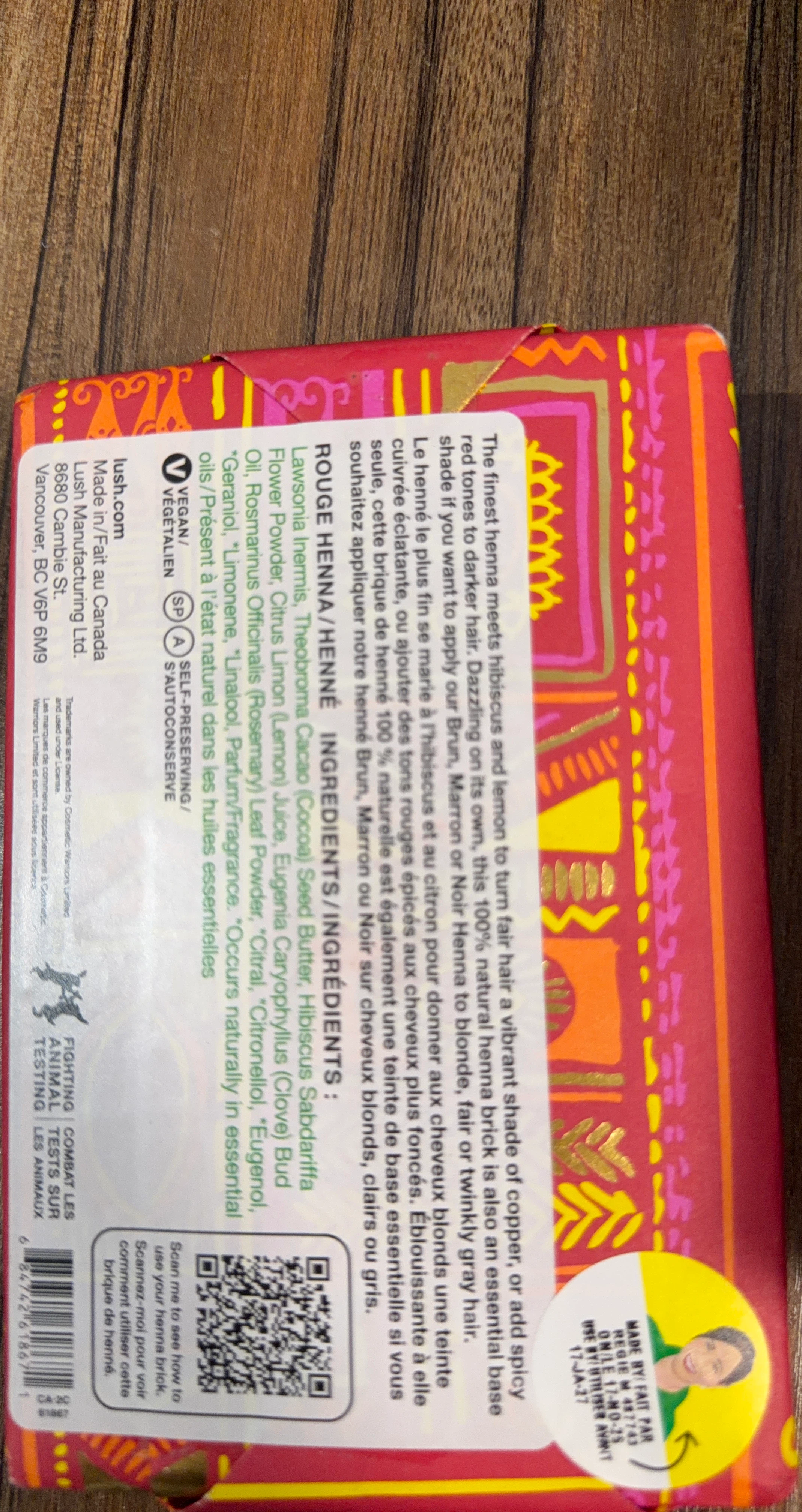 Lush Rouge Henna Hair Colour Brick