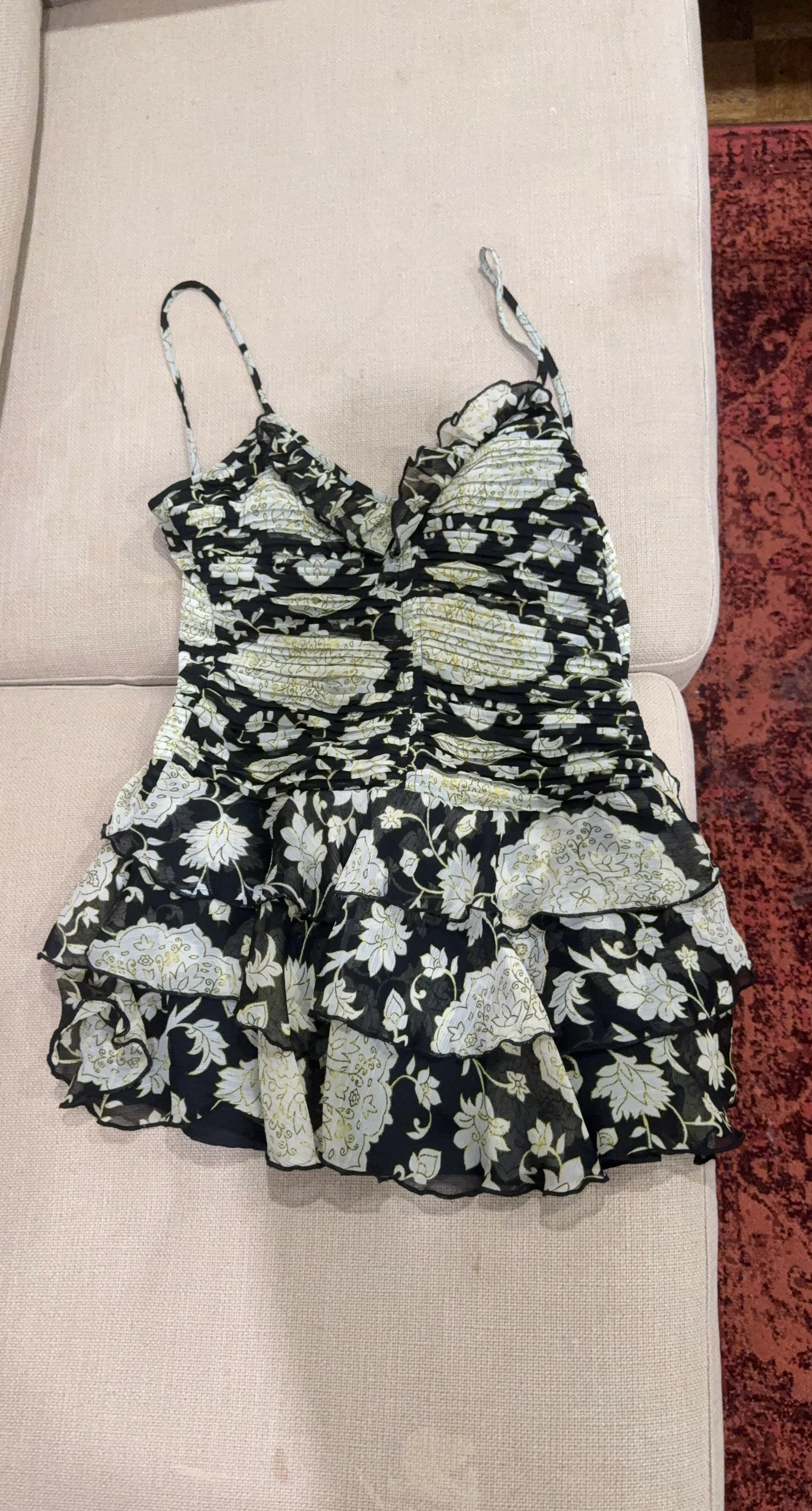 Women's Floral Print Ruffle Dress