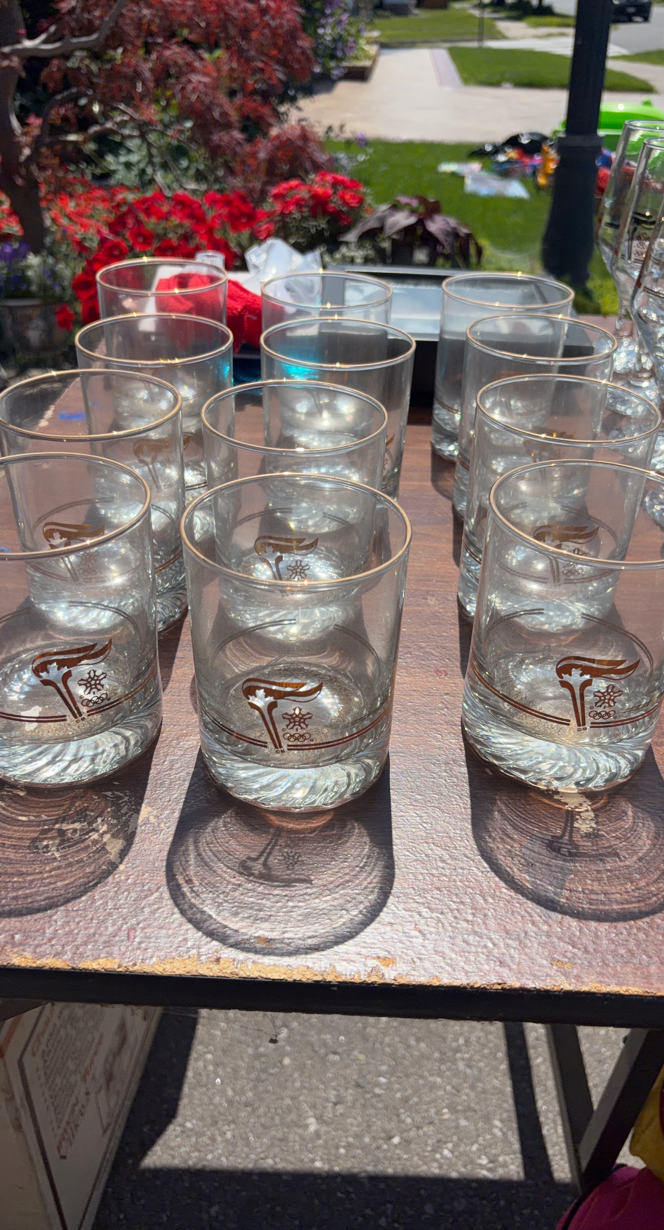 Set of 10 Vintage Olympic Glasses