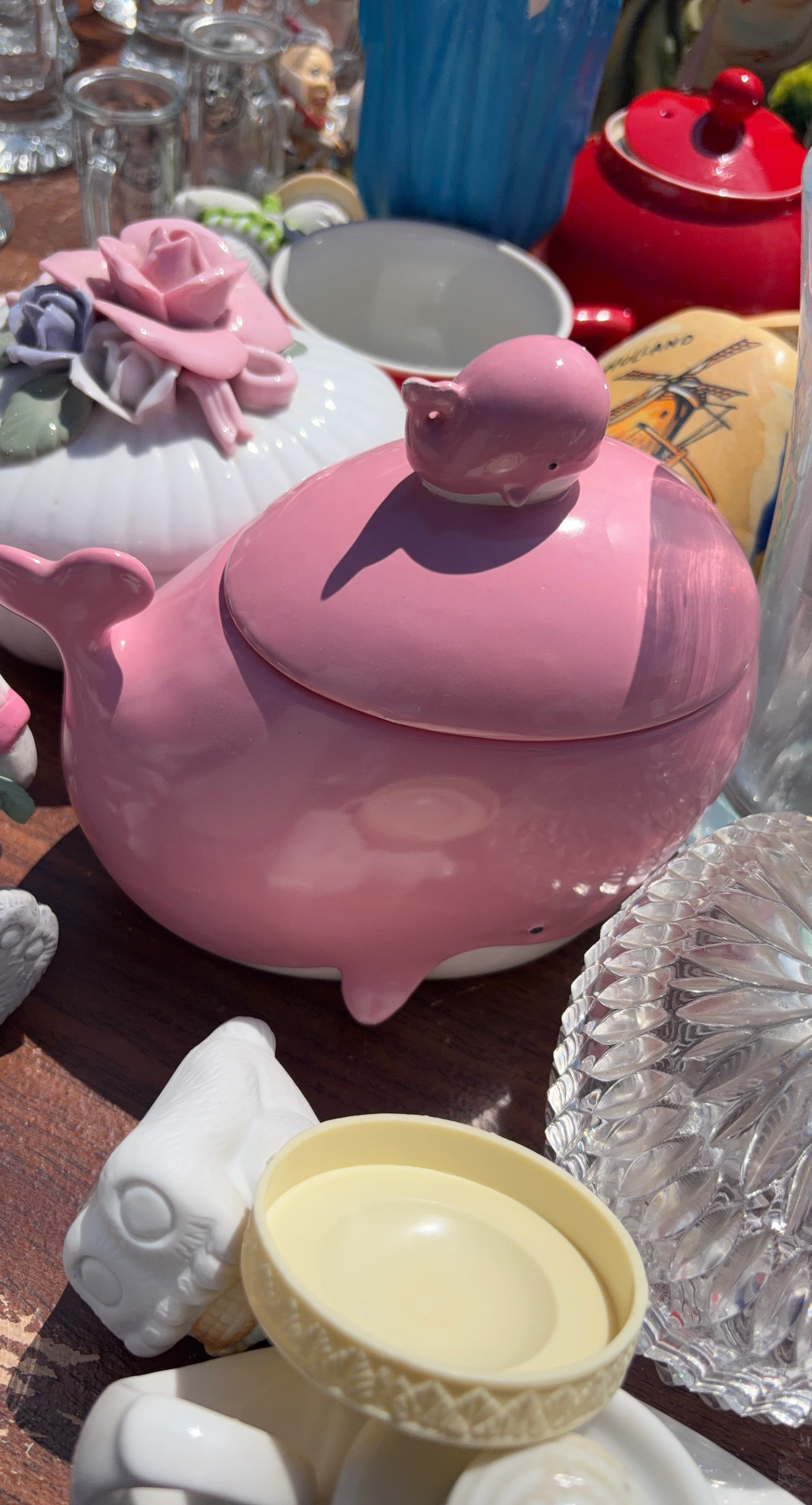 Pink Whale Ceramic Candy Dish