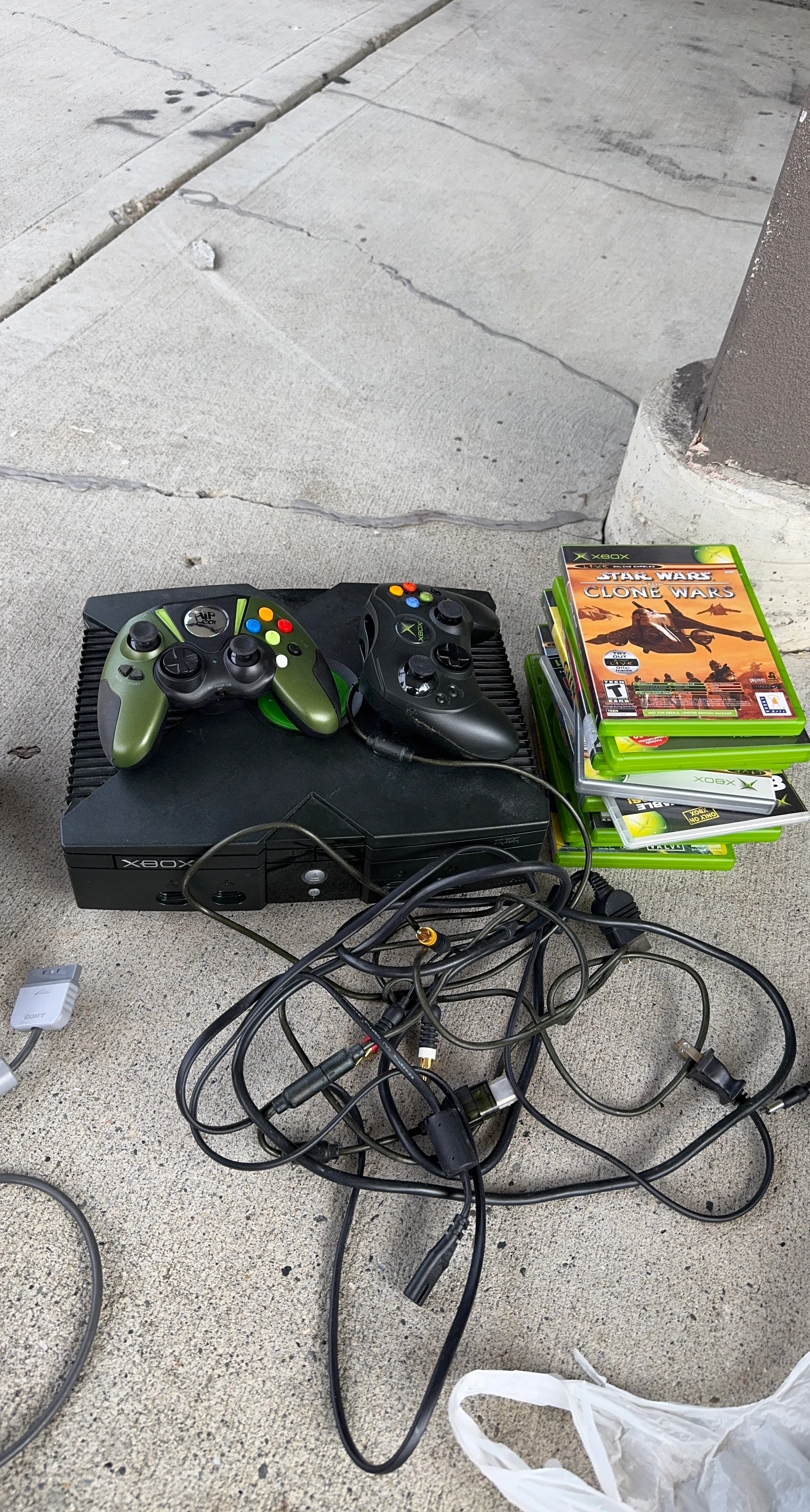 Original Xbox Console with Games and Controllers