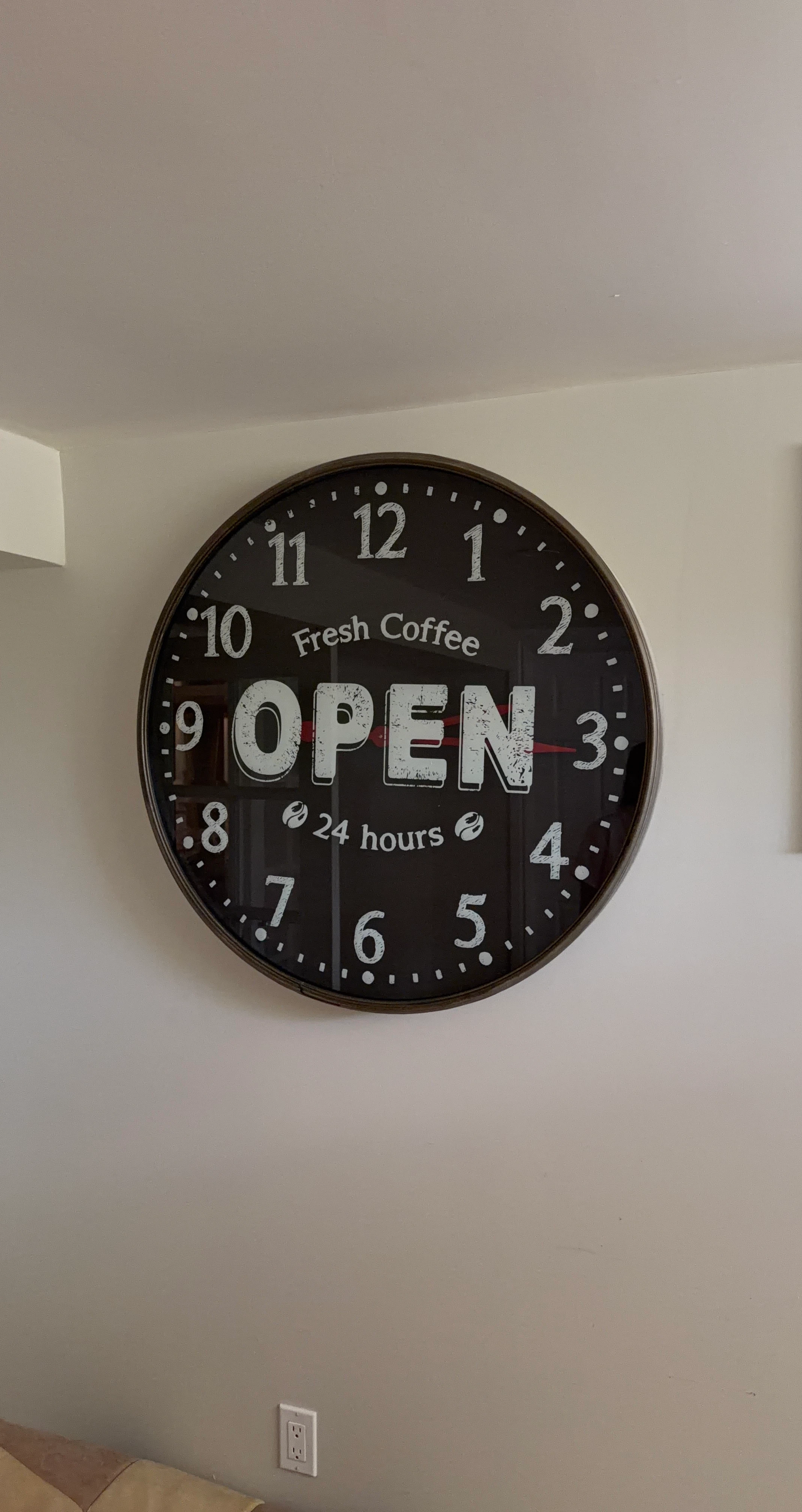 Fresh Coffee Open Wall Clock