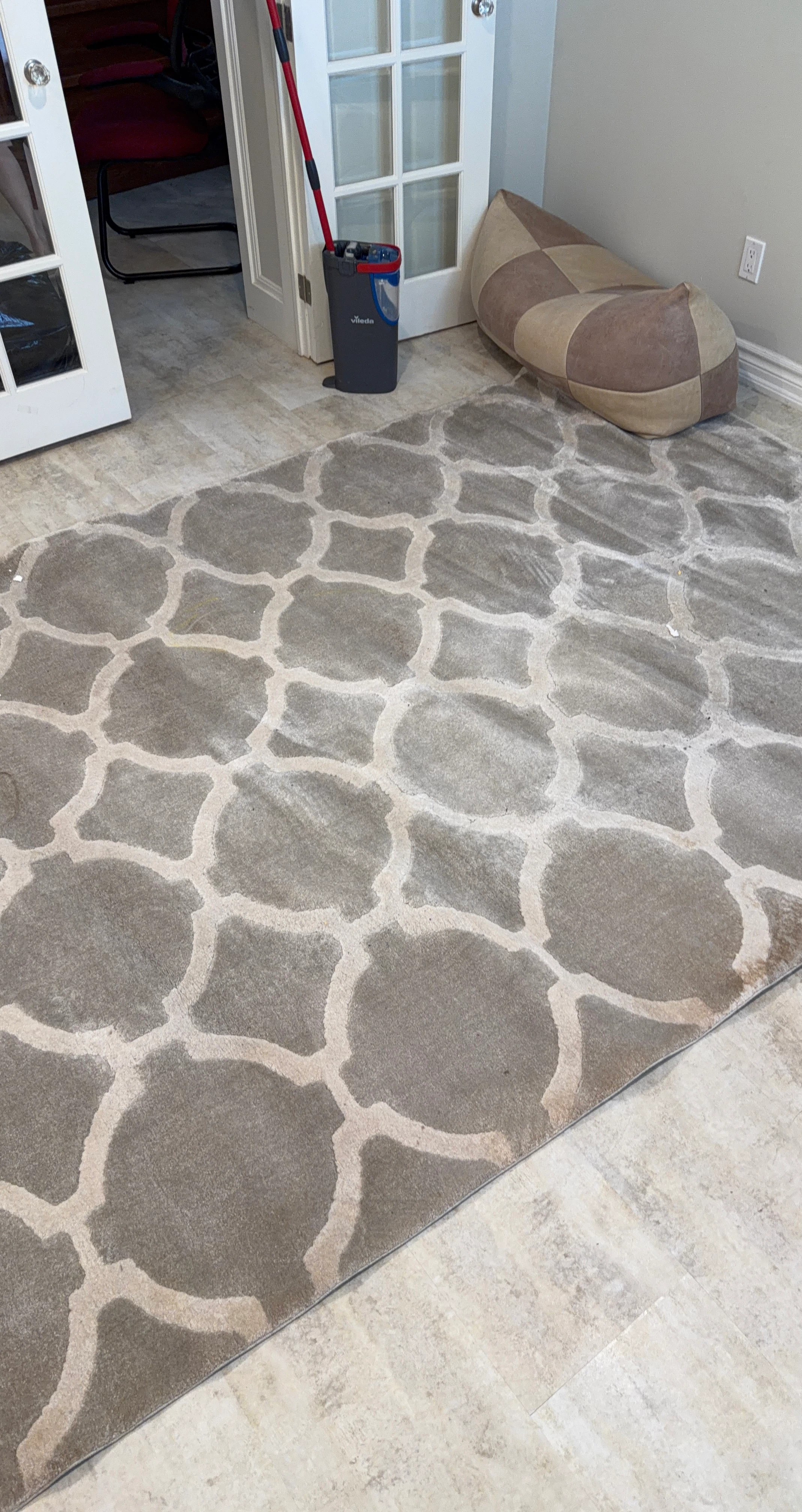 Grey and White Patterned Area Rug