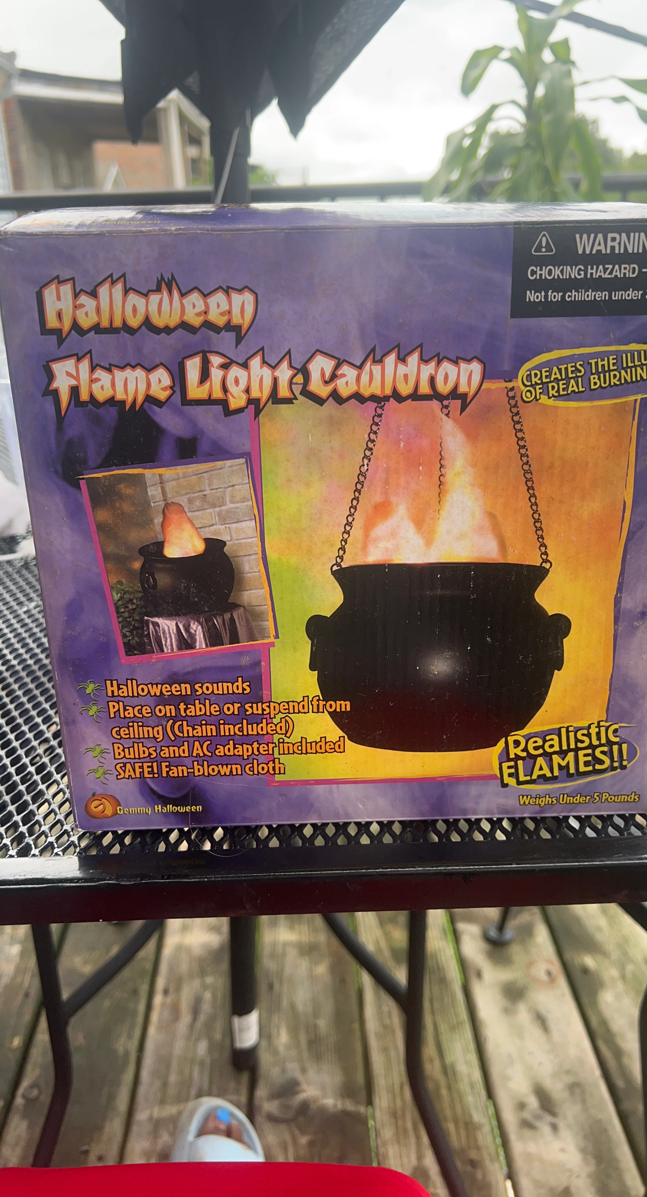 Gemmy Halloween Flame Light Cauldron
