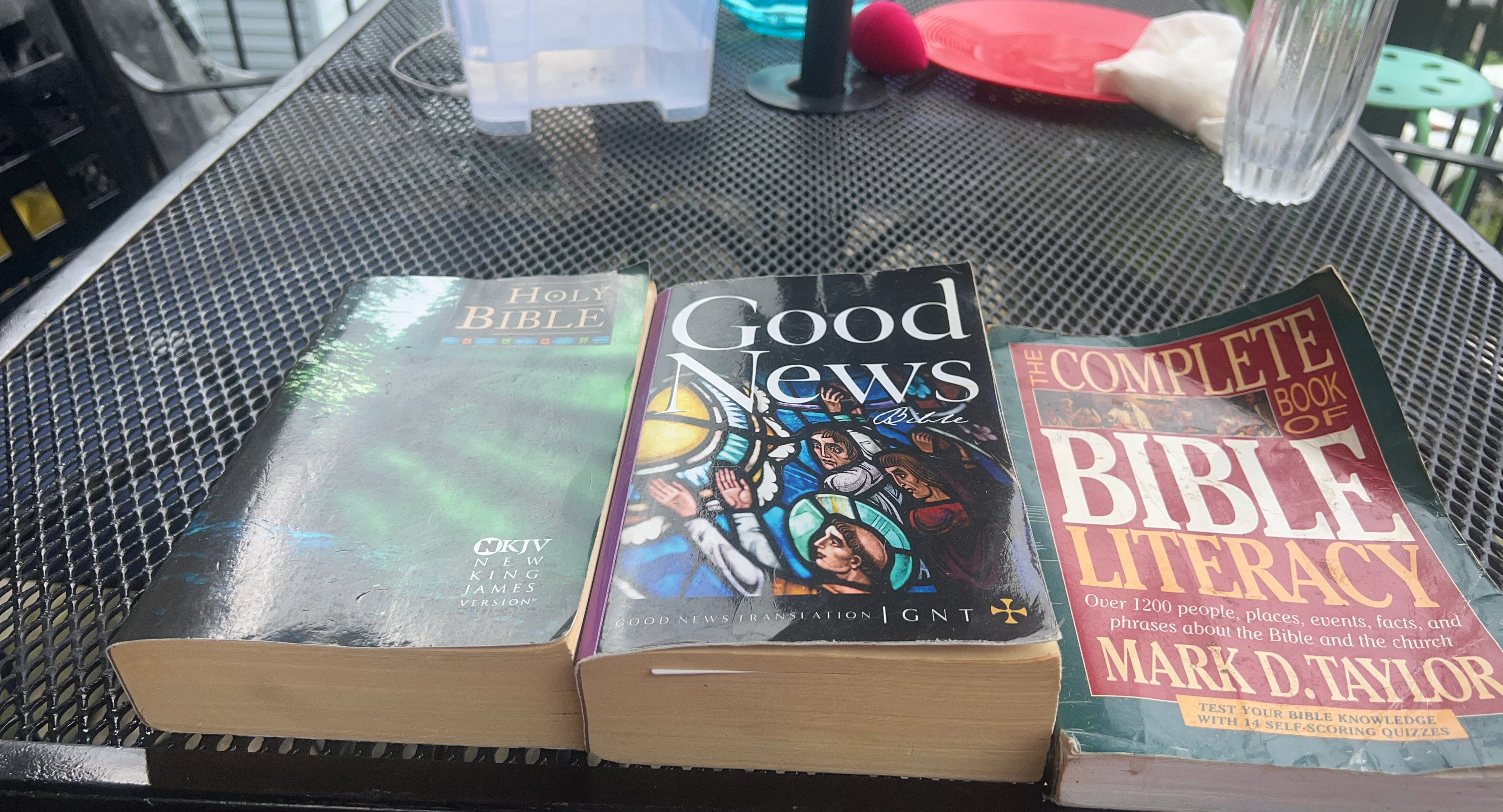 3 Books: Holy Bible (NKJV), Good News Bible, Bible Literacy
