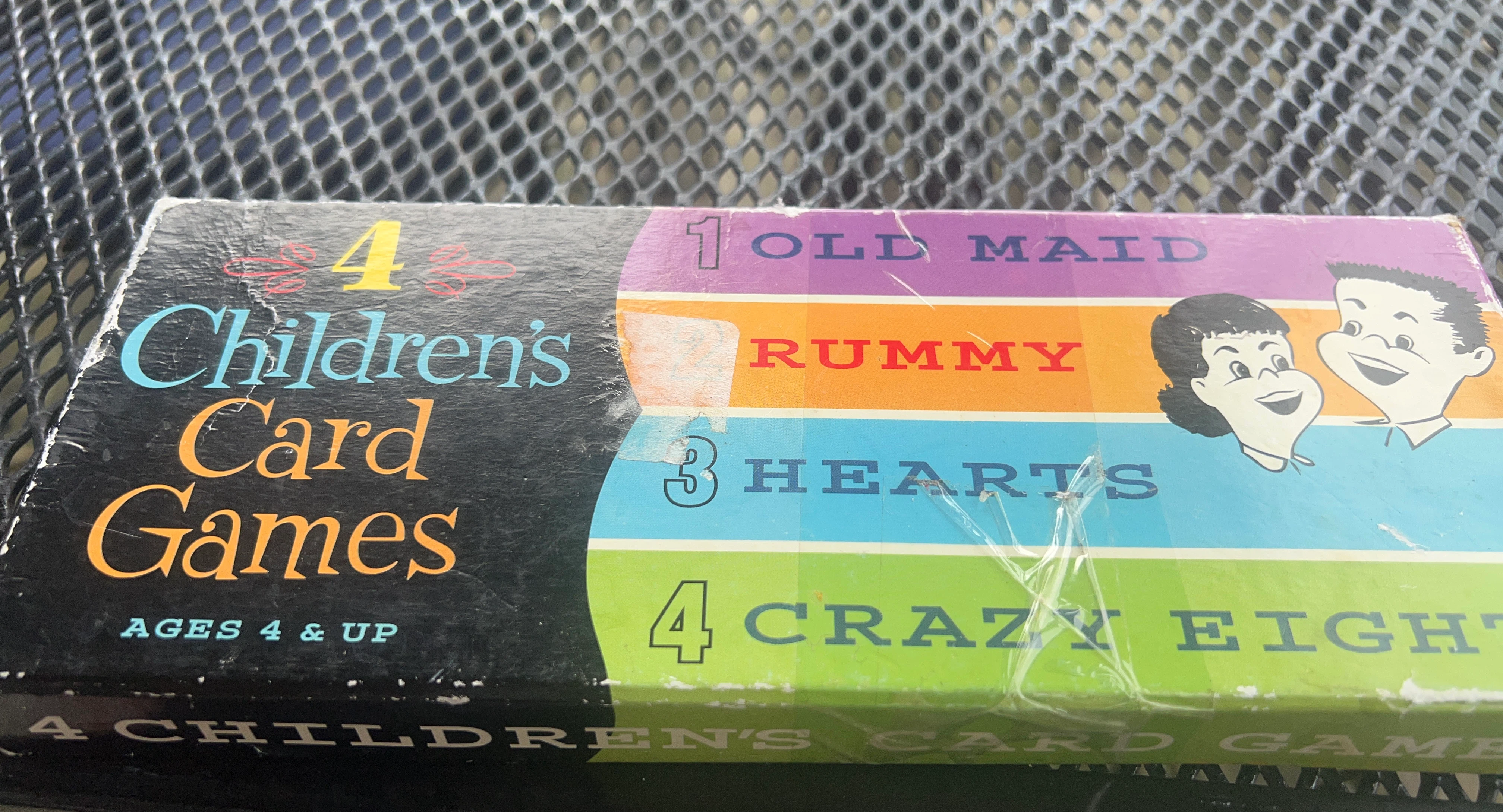 4 Children's Card Games - Old Maid, Rummy, Hearts, Crazy Eights