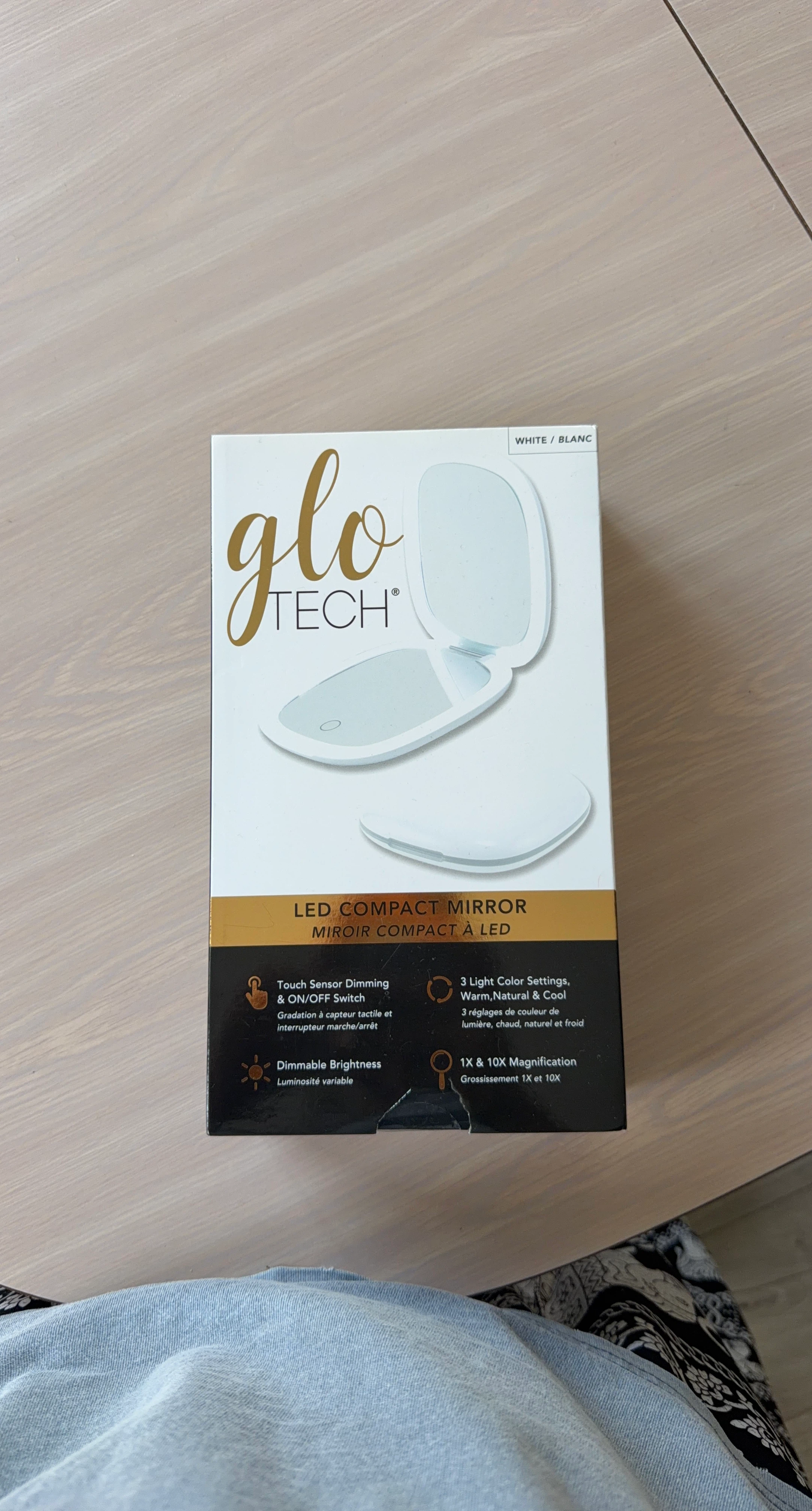 Glo-Tech LED Compact Mirror White