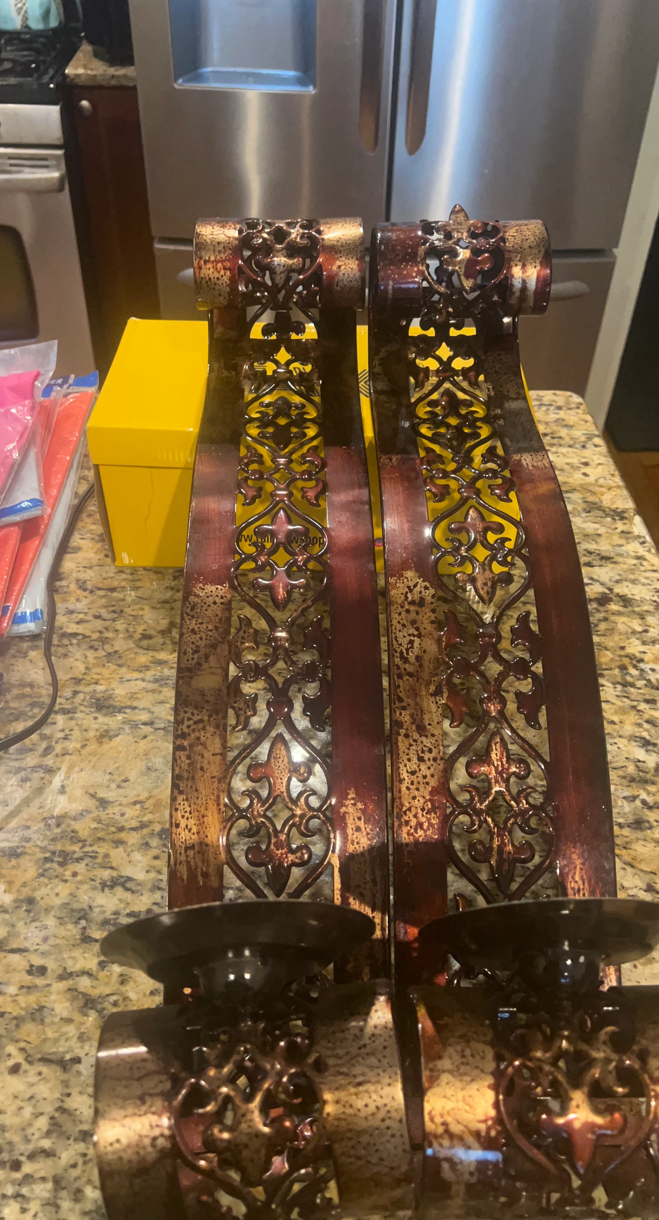 Decorative Candle Holders Set (2) - Ornate Design