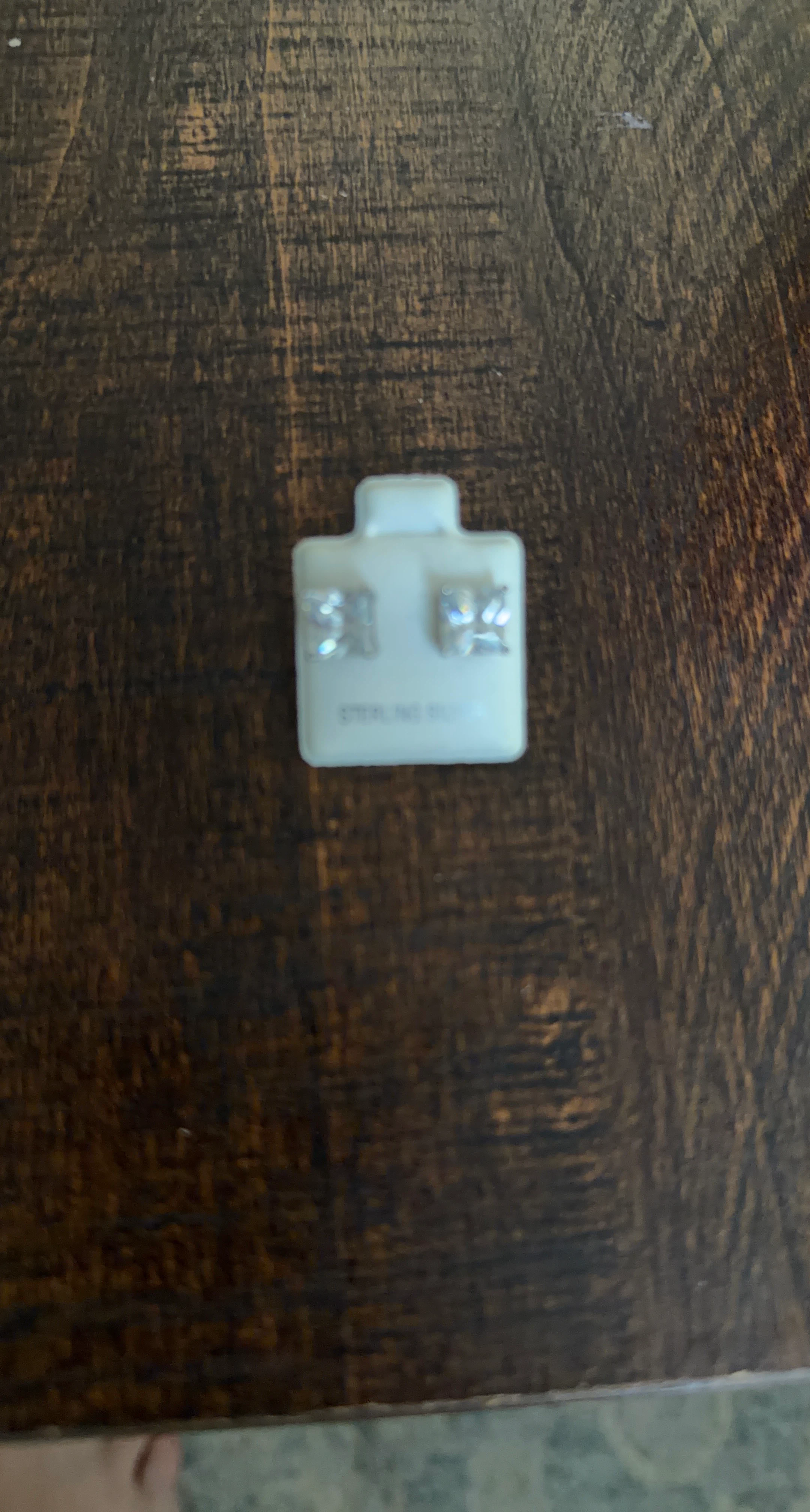 Sterling Silver Square Cut Earrings