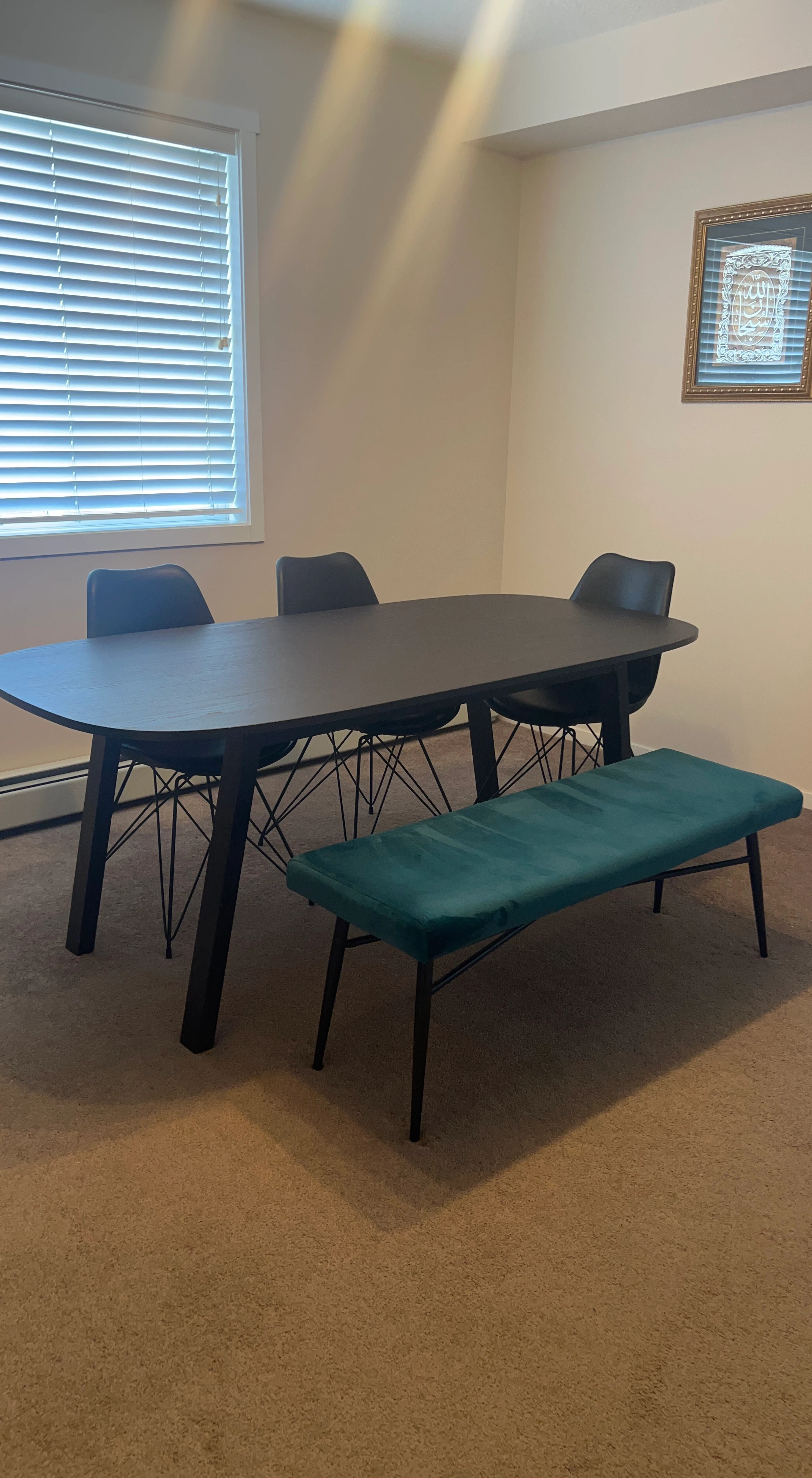Modern Dining Table Set with 4 Chairs and Bench