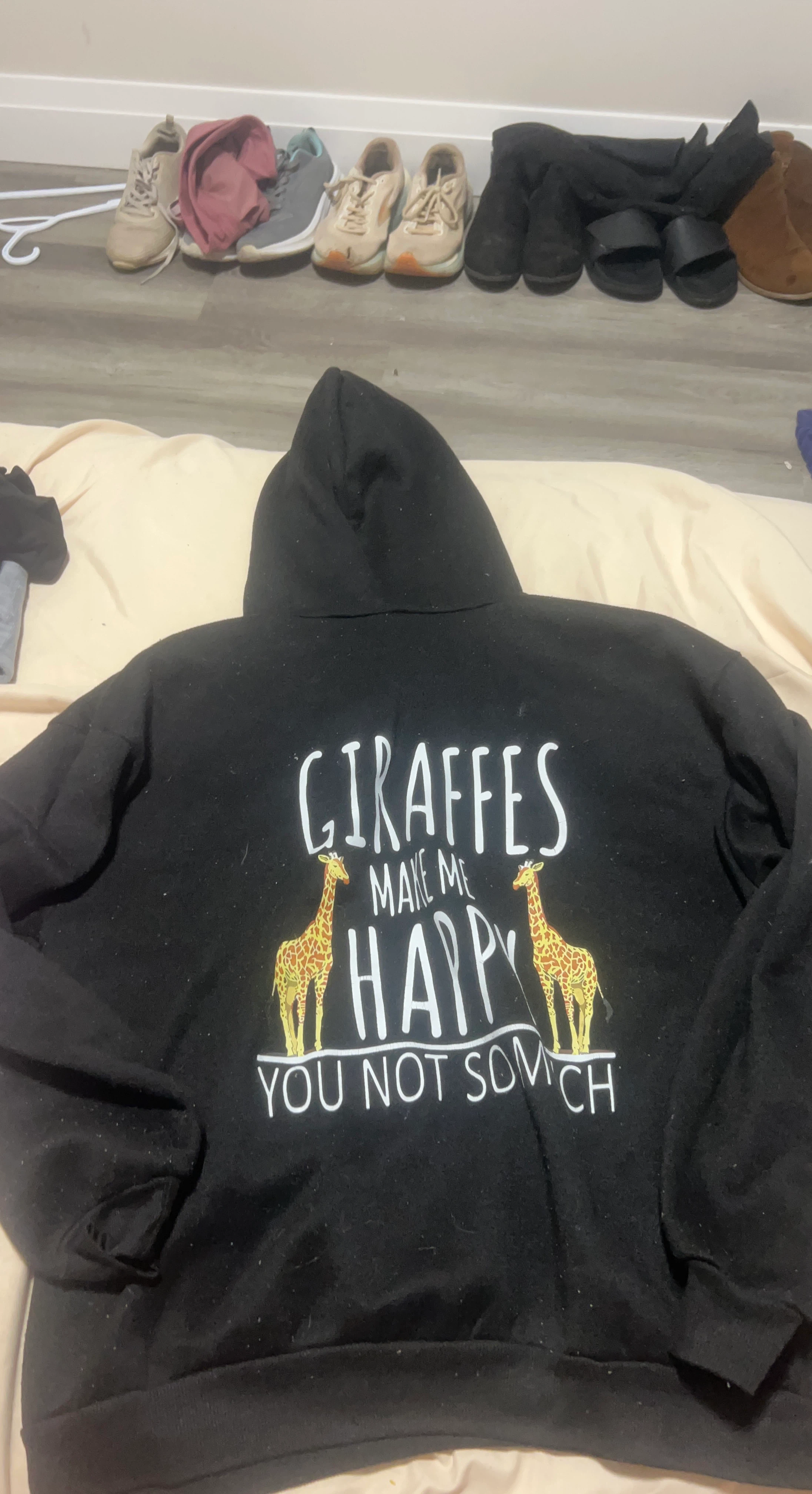 Black Giraffes Make Me Happy Hoodie