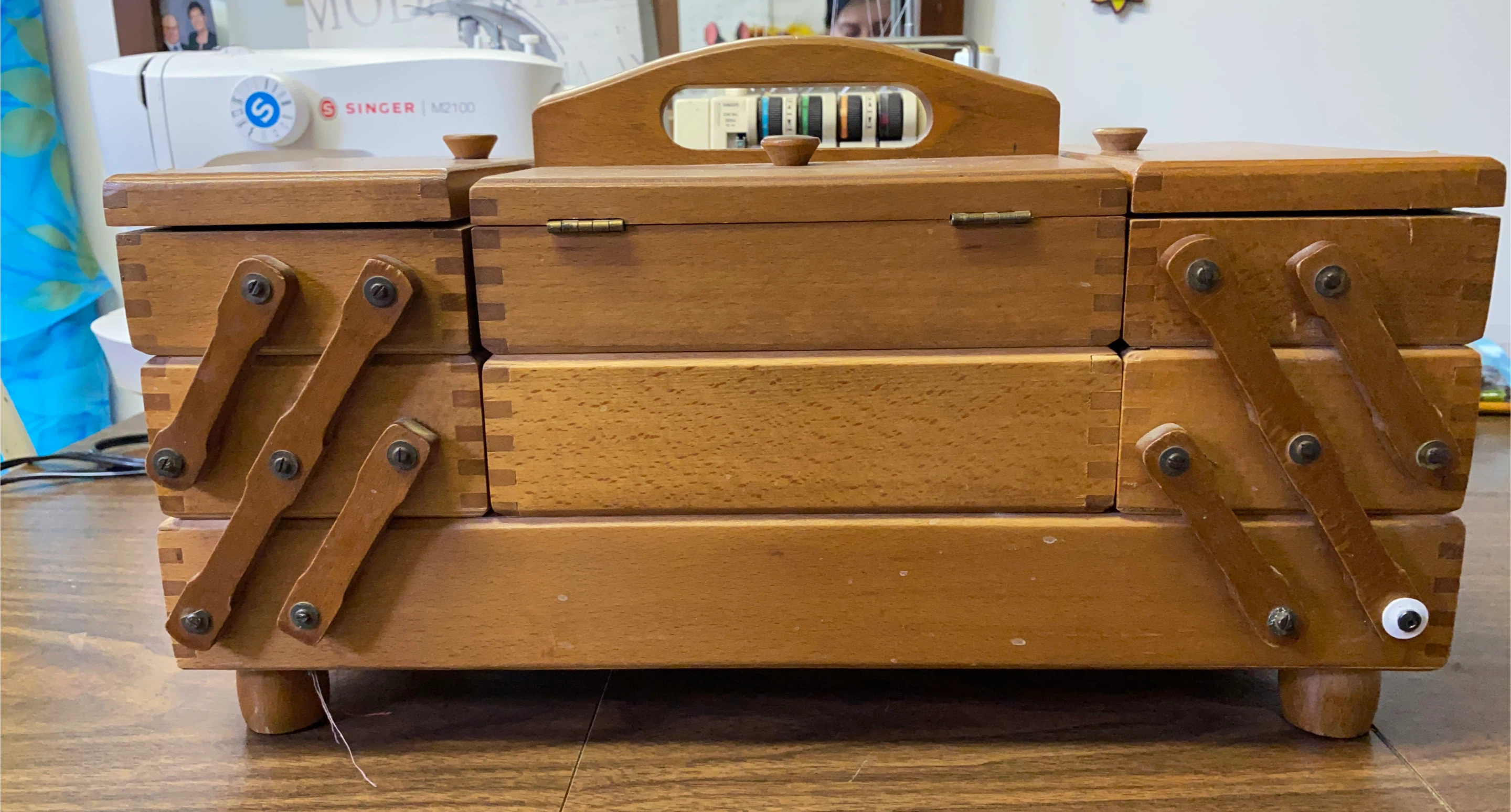 Wooden Sewing Box Organizer