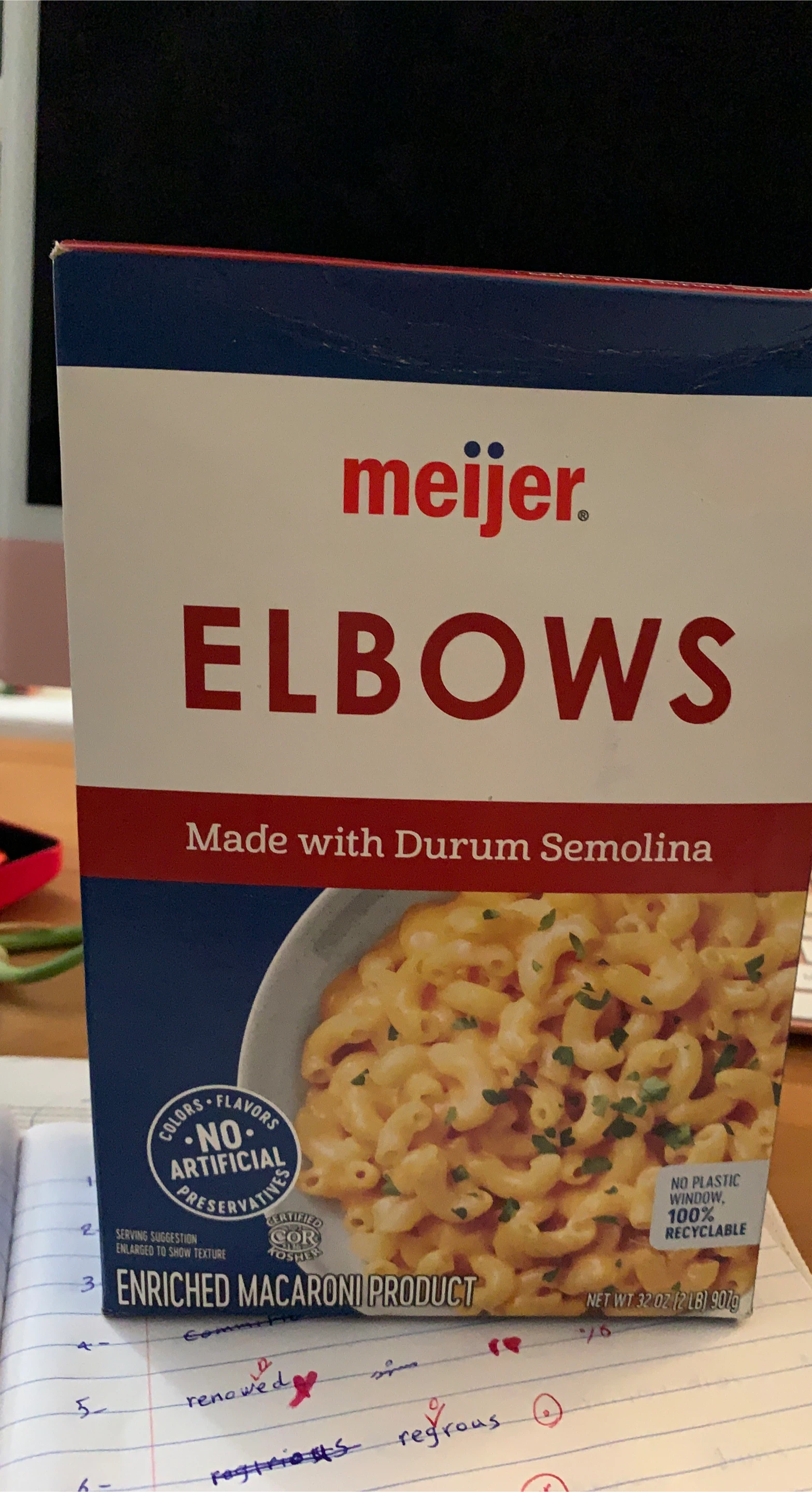 Meijer Elbows Enriched Macaroni Product
