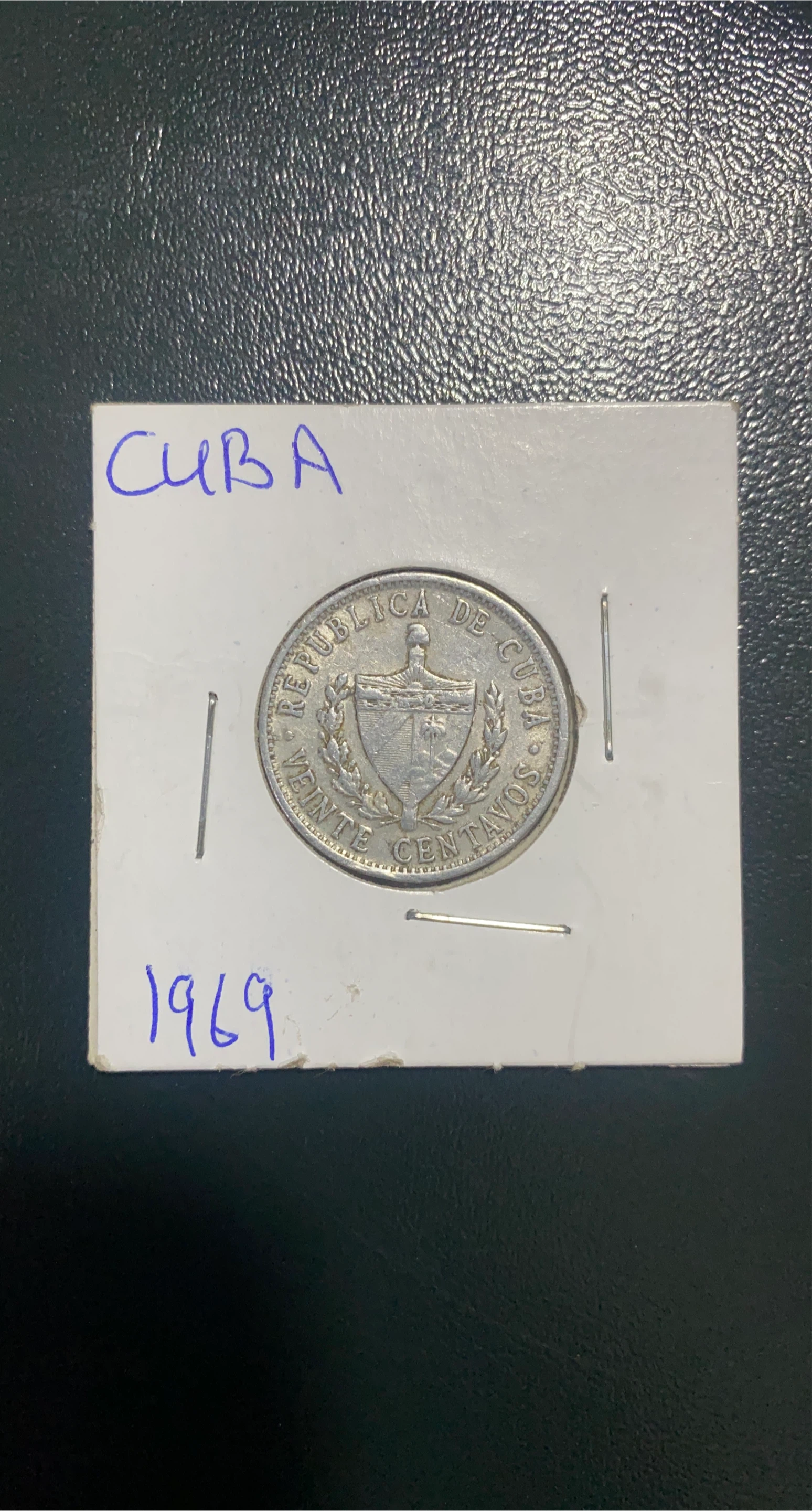 1969 Cuba 20 Centavos Coin