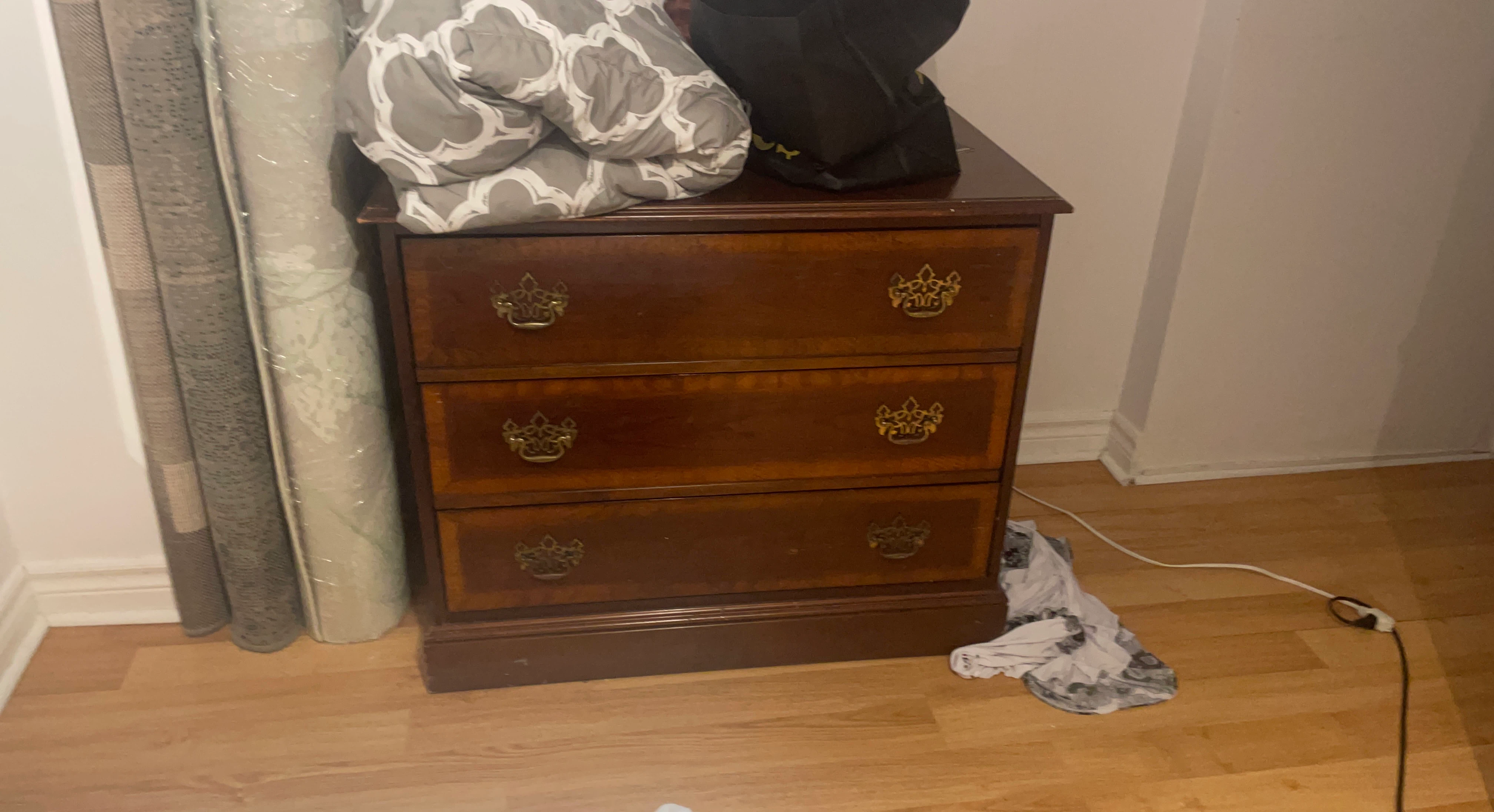 3-Drawer Wooden Nightstand