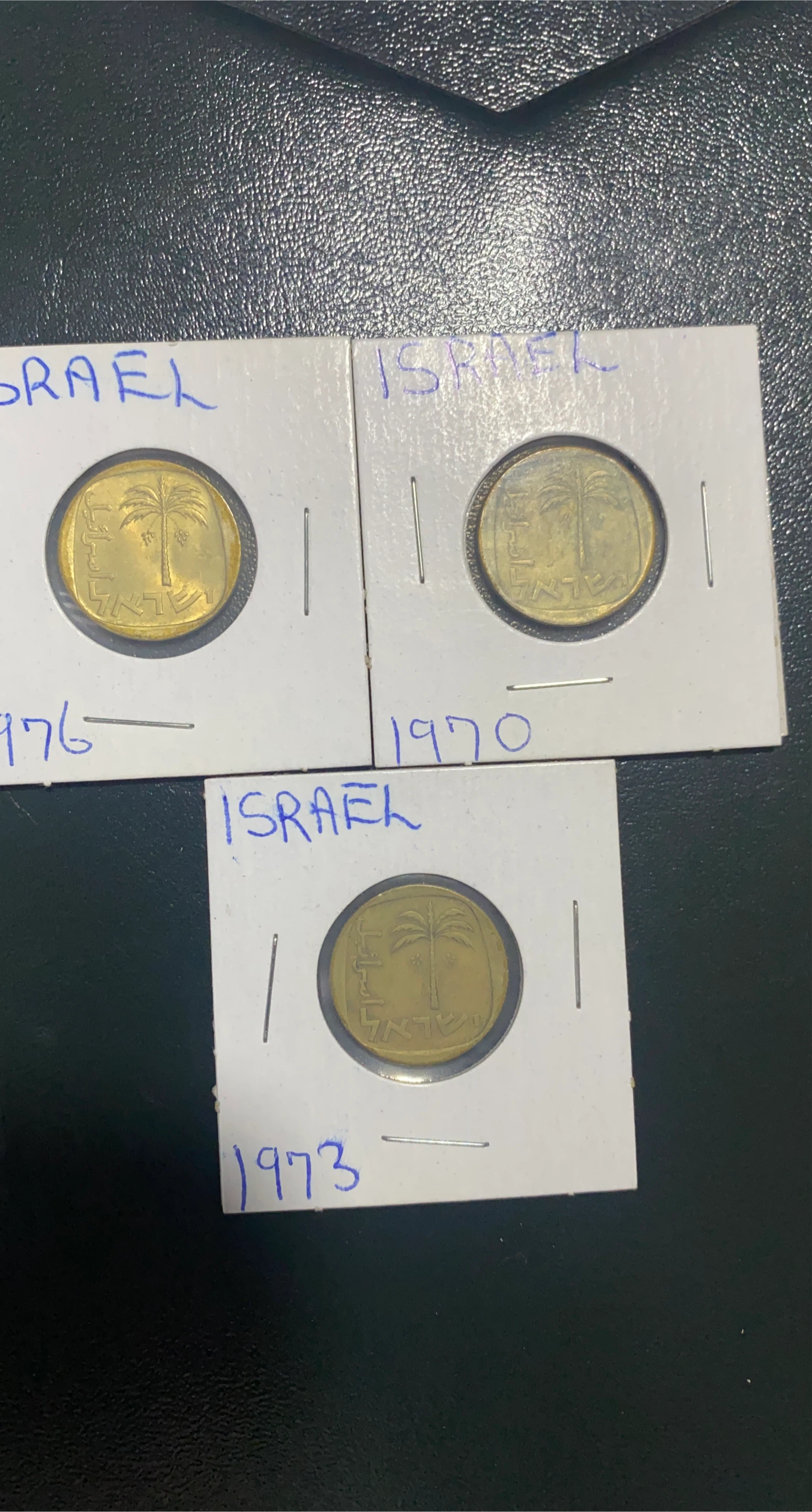 Collection of 3 Israeli 10 Agorot Coins (1970, 1973, 1976)