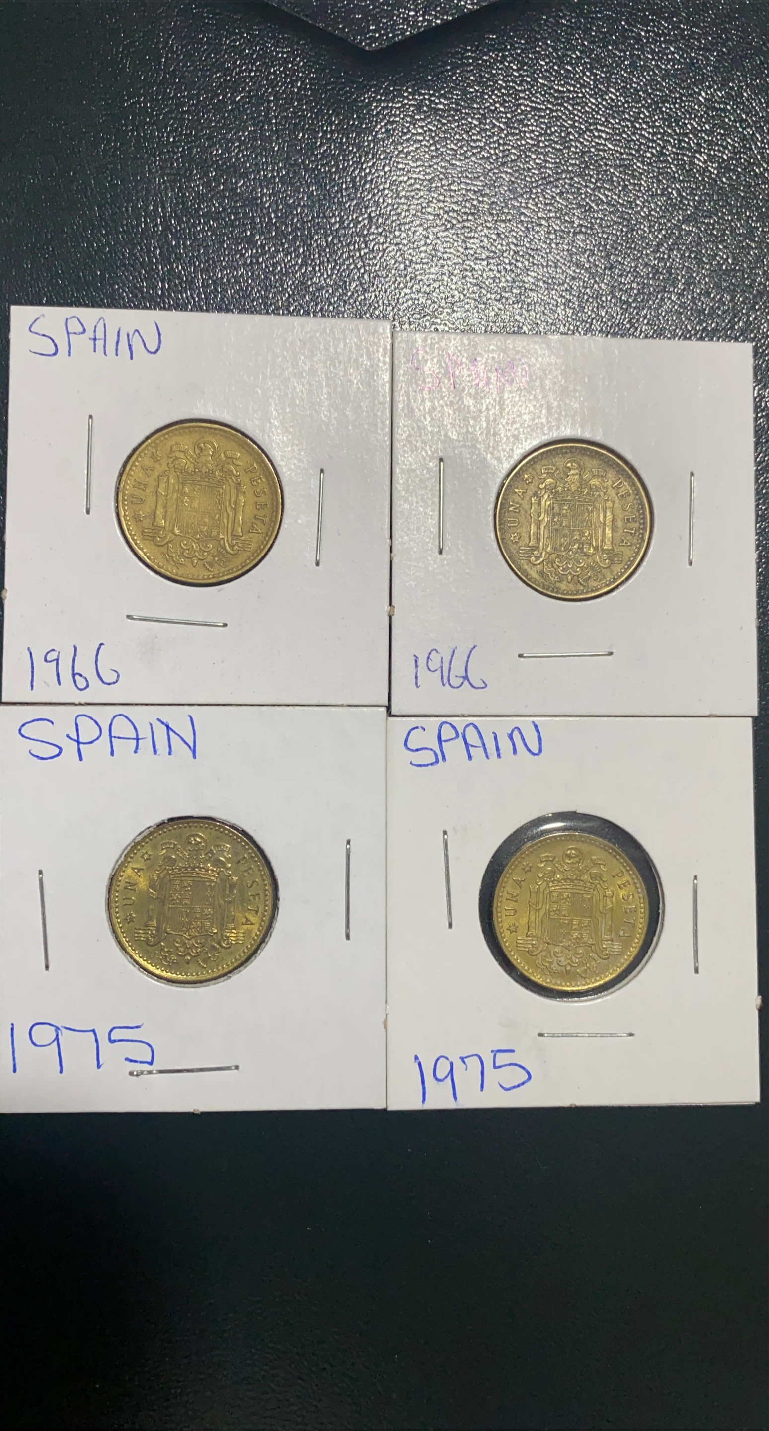 Four Spanish Coins - 1966 & 1975
