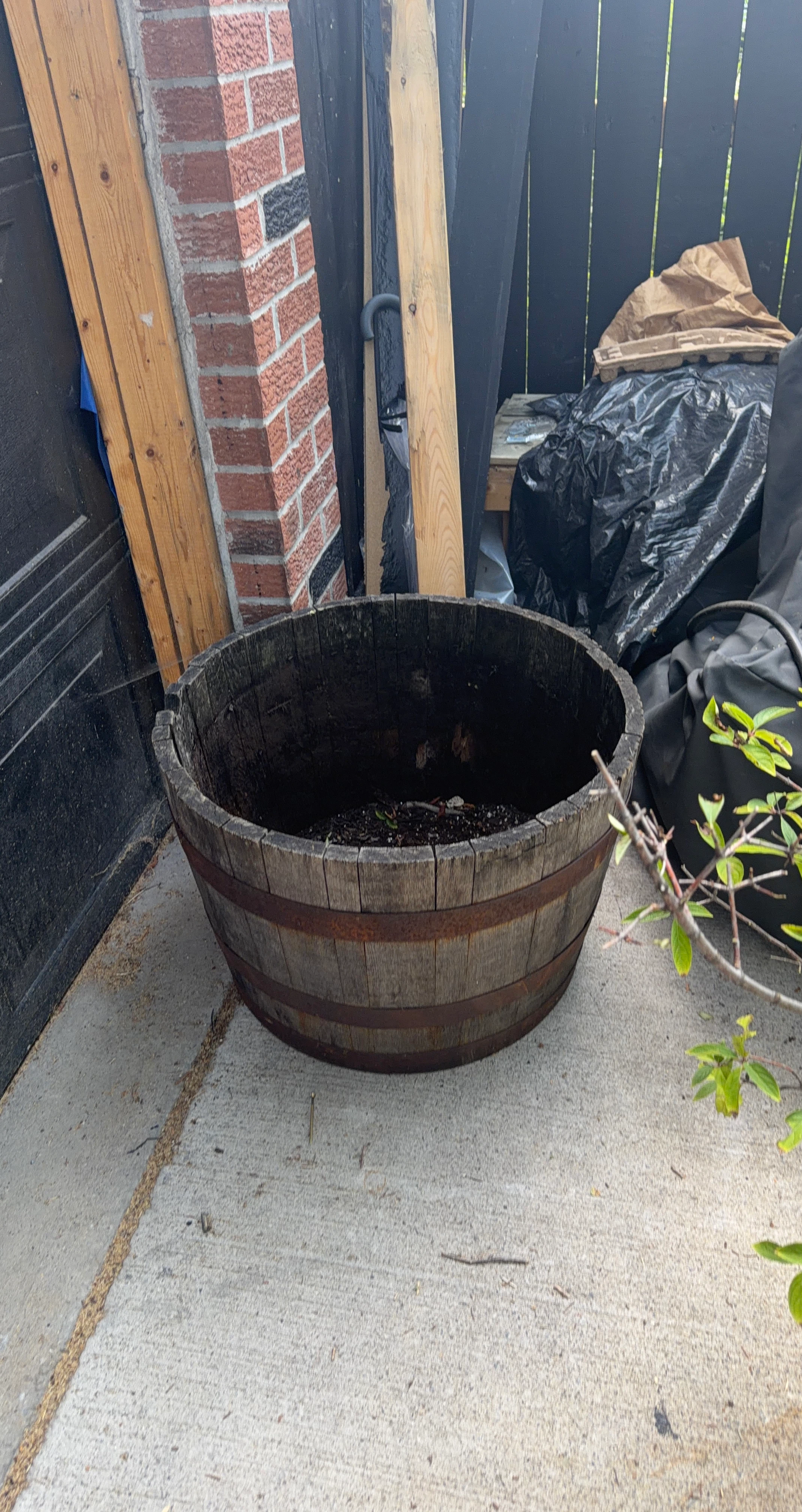 Wooden Barrel Planter