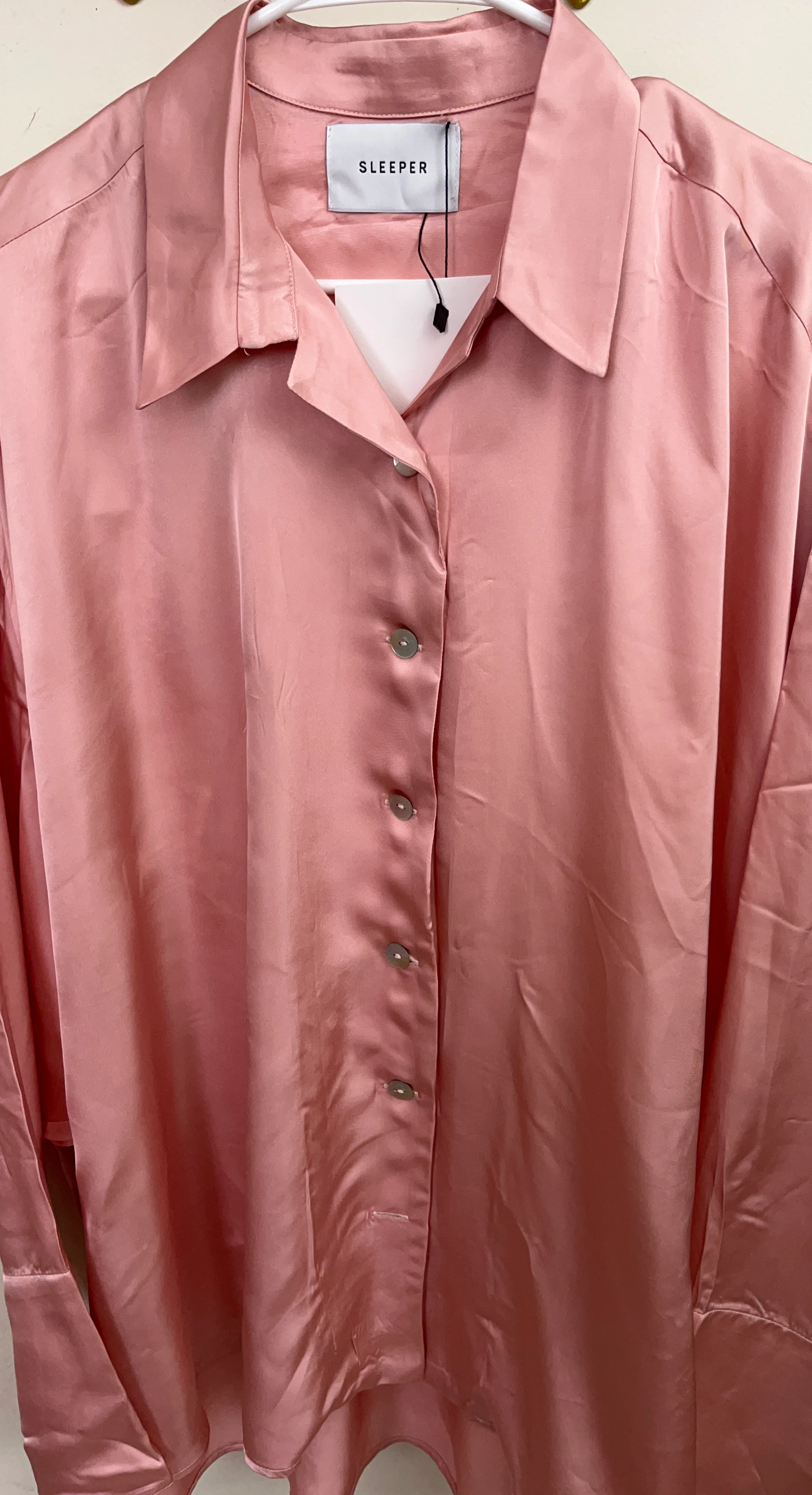 Sleeper Pink Satin Pajama Shirt