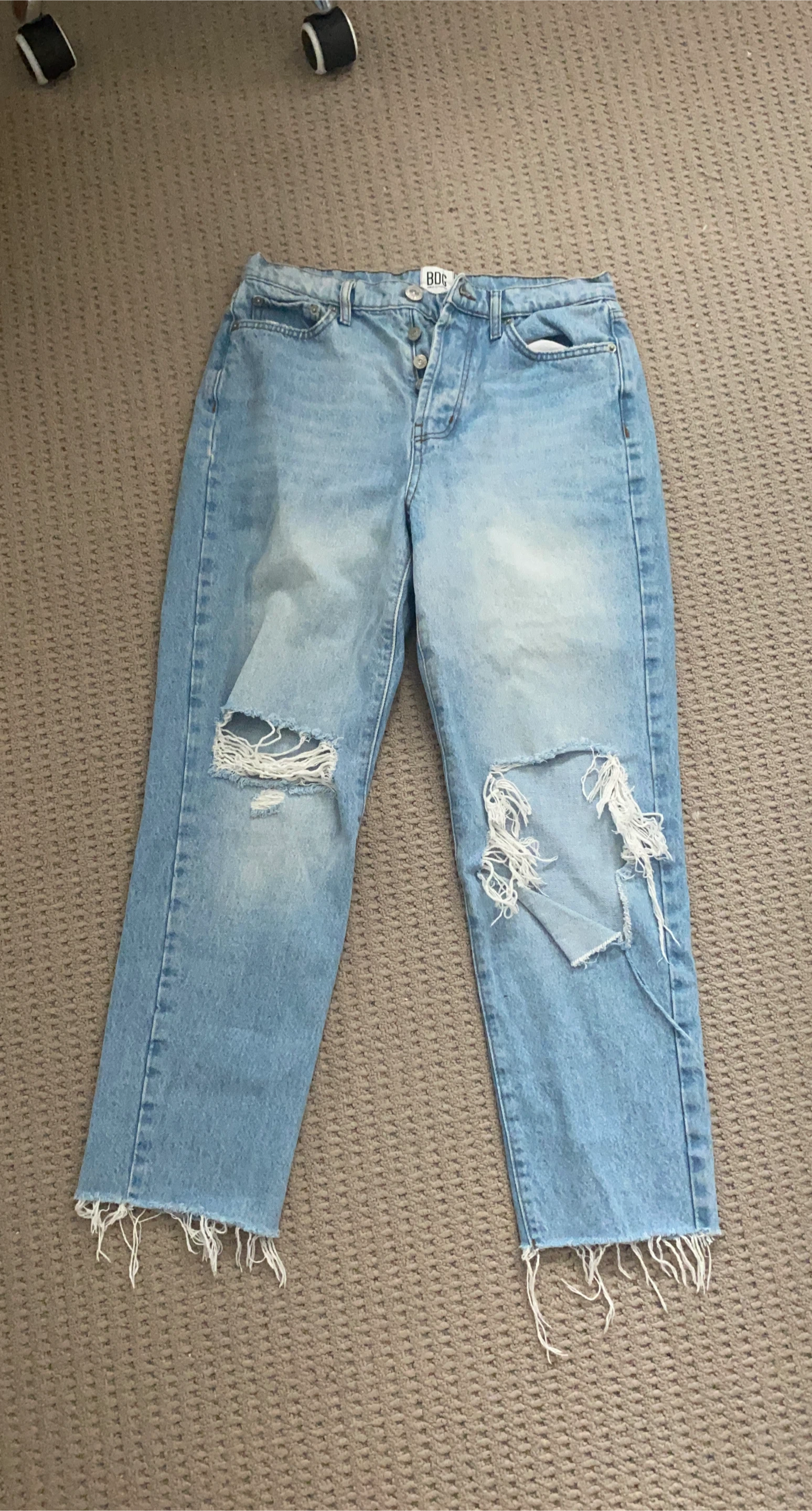 BDG Light Wash Ripped Straight Leg Jeans