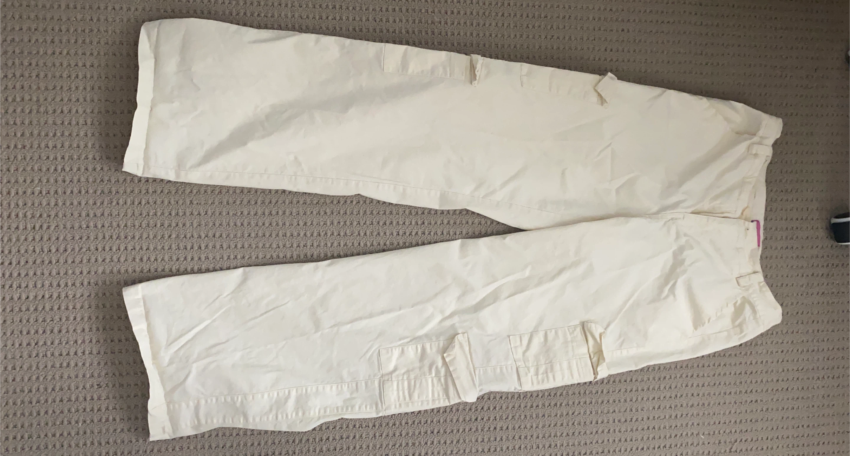 Edikted Cream Cargo Pants