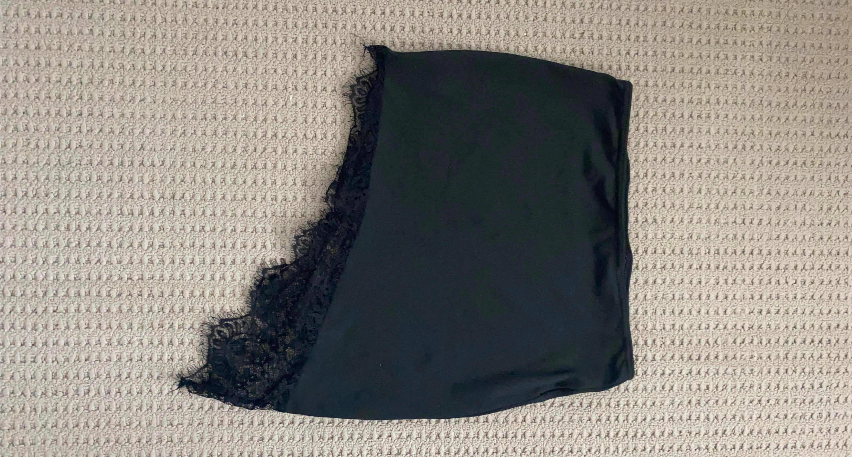 Black tube top with lace trim