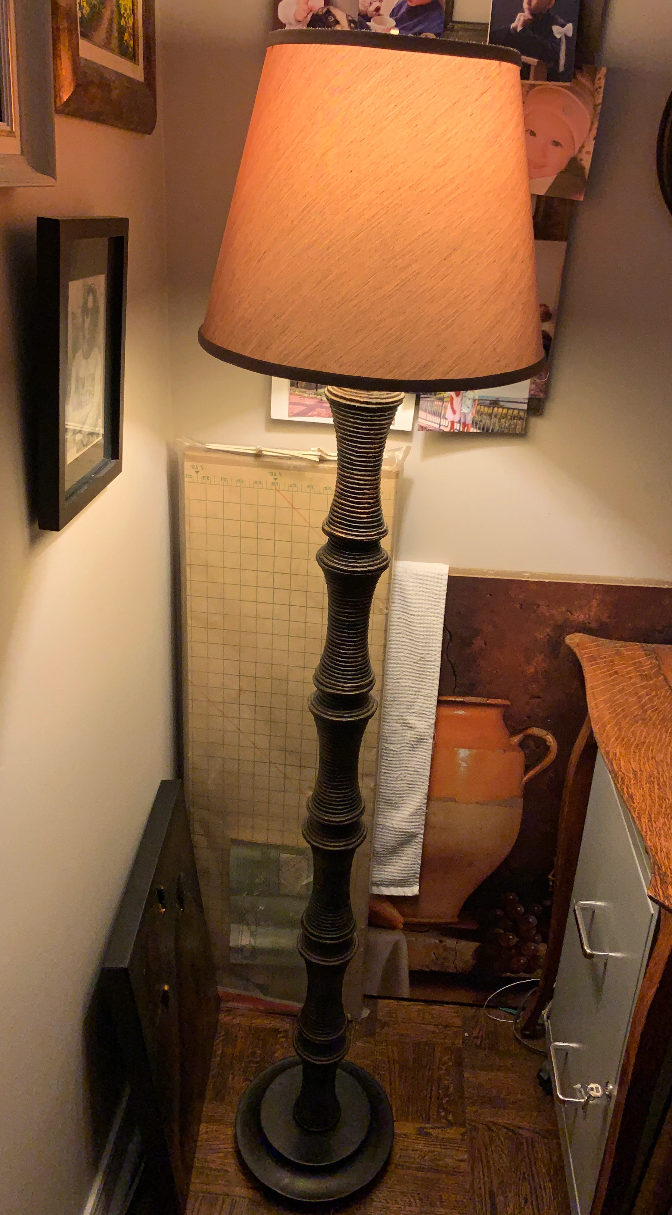 Floor Lamp with Textured Lampshade