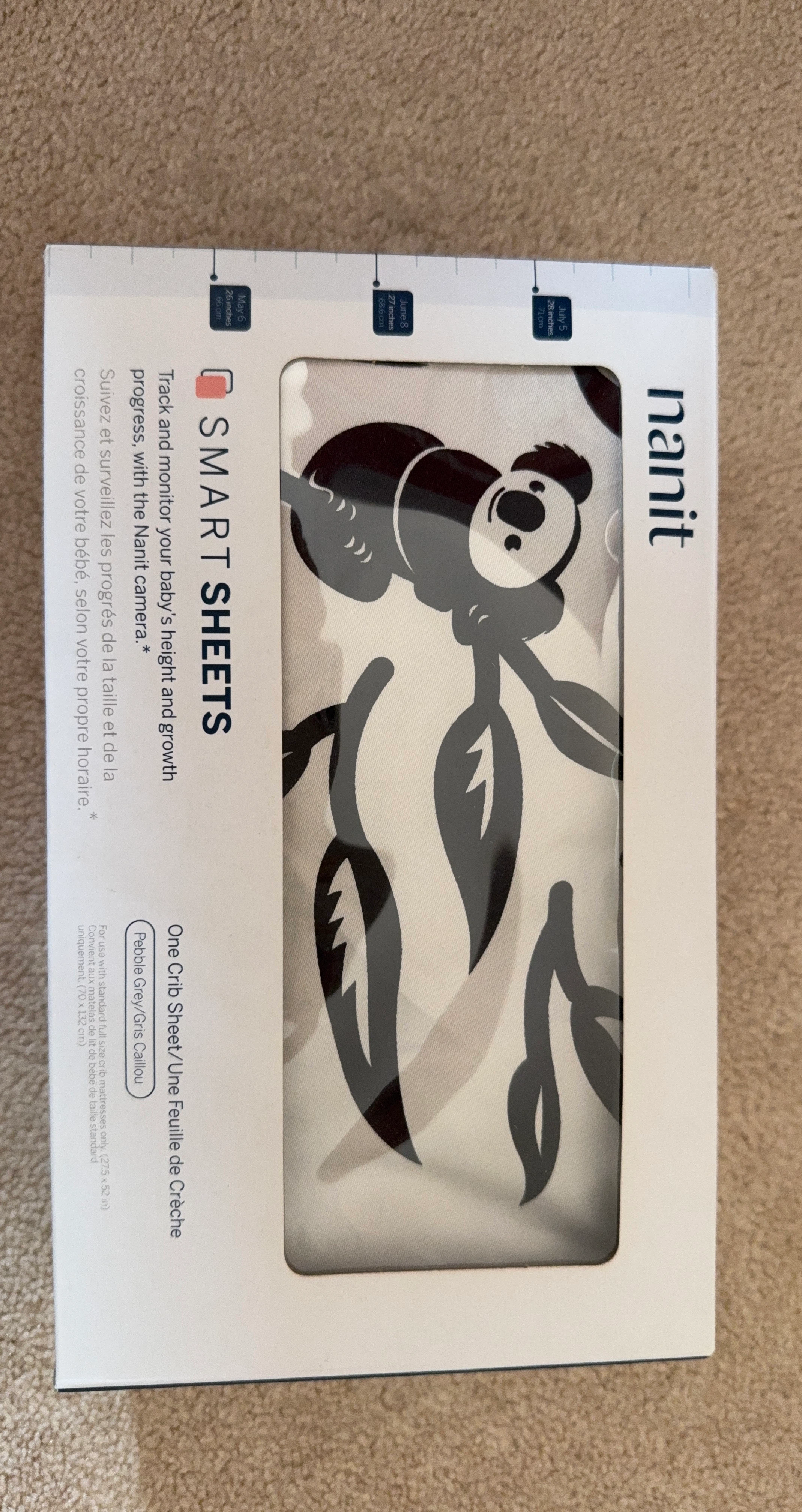 Nanit Smart Crib Sheet Pebble Grey