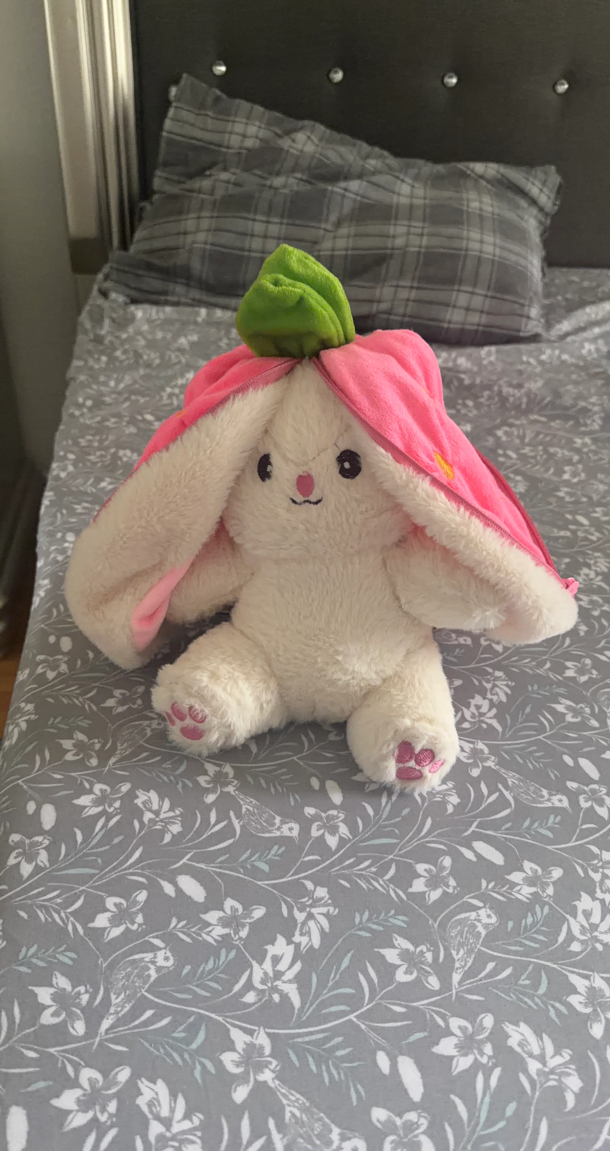 Plush Bunny with Flower Hat Toy