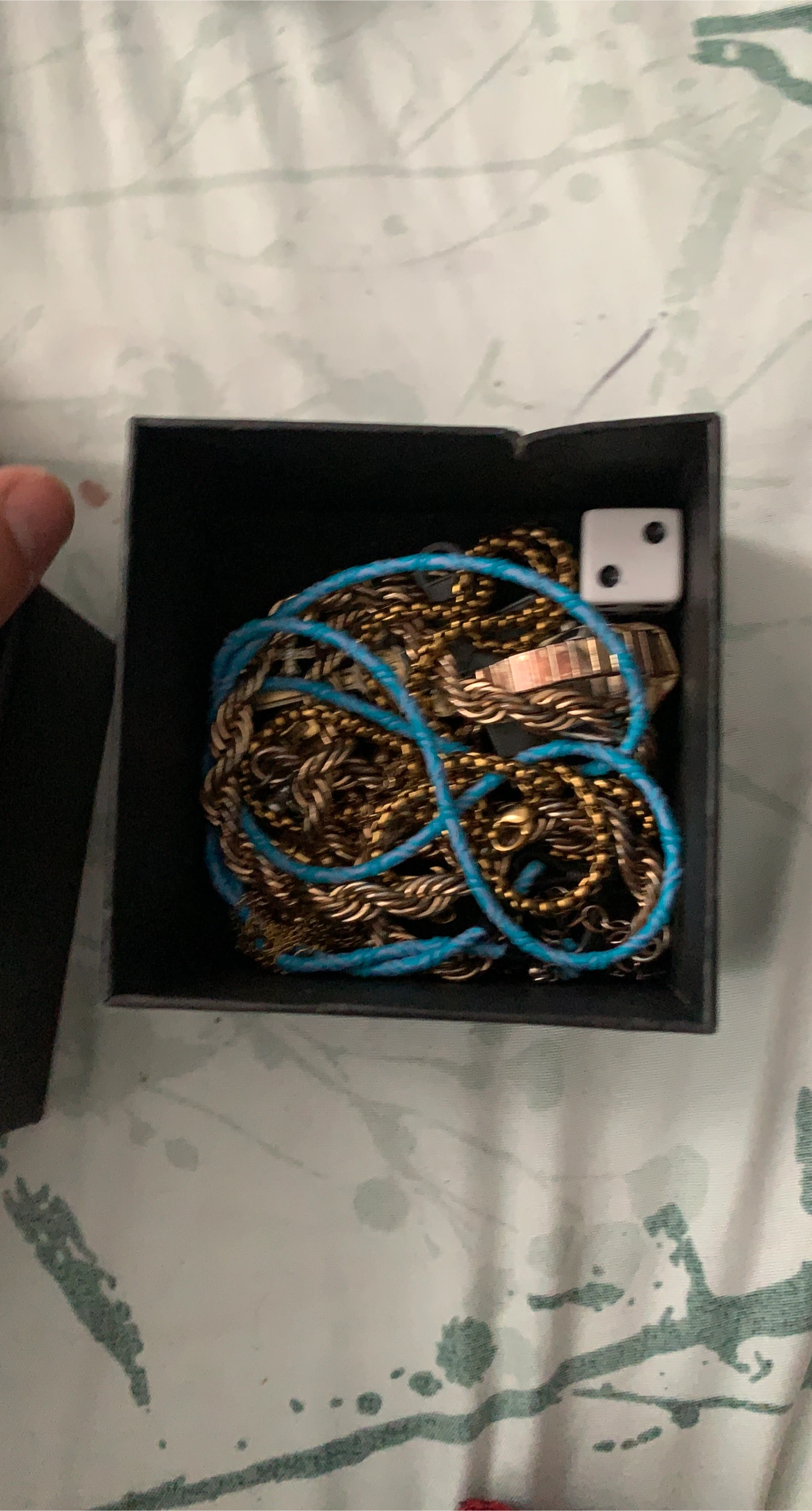 Gold and Blue Chain Assortment with Dice