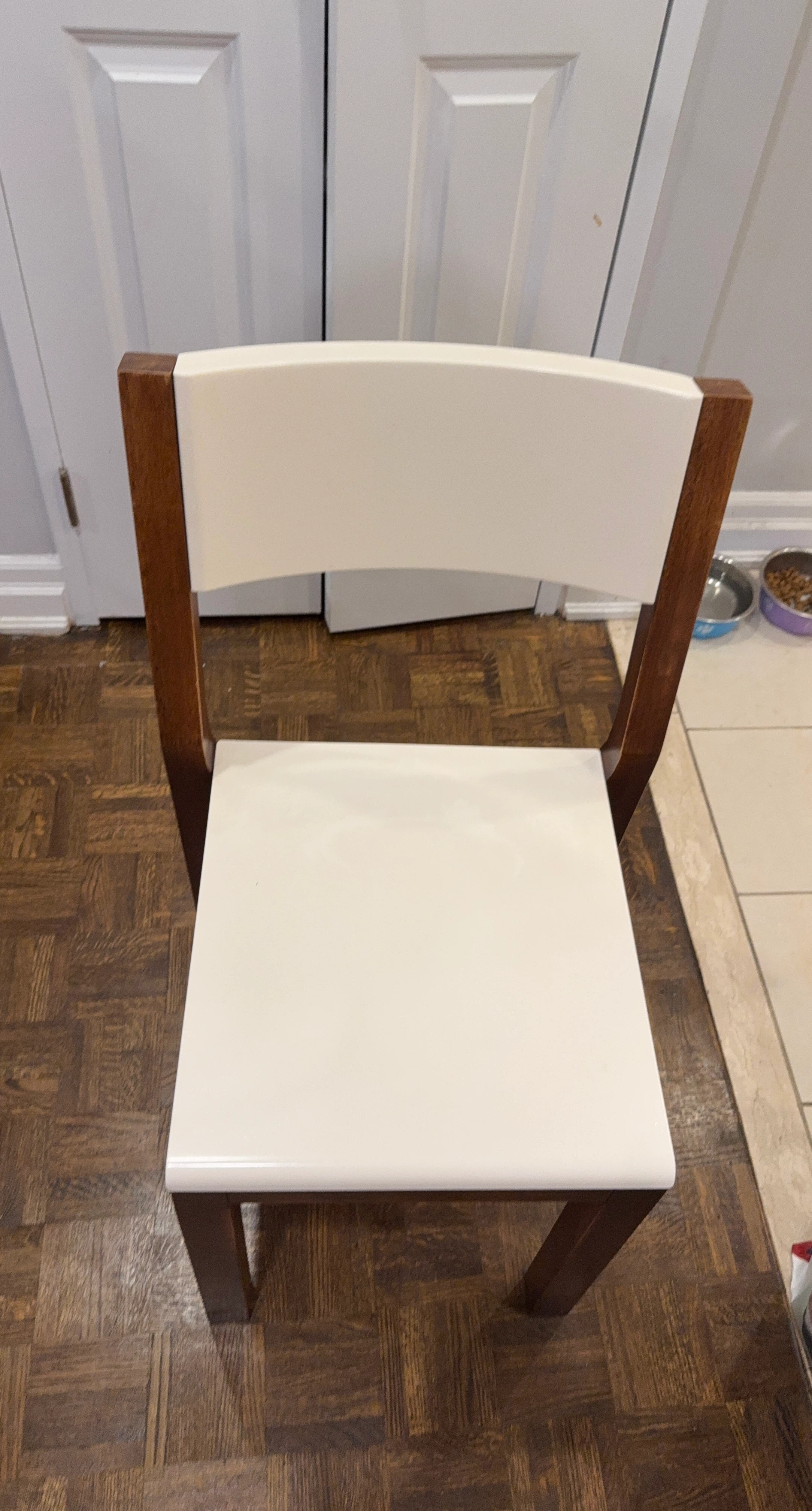 Wooden Chair with White Seat