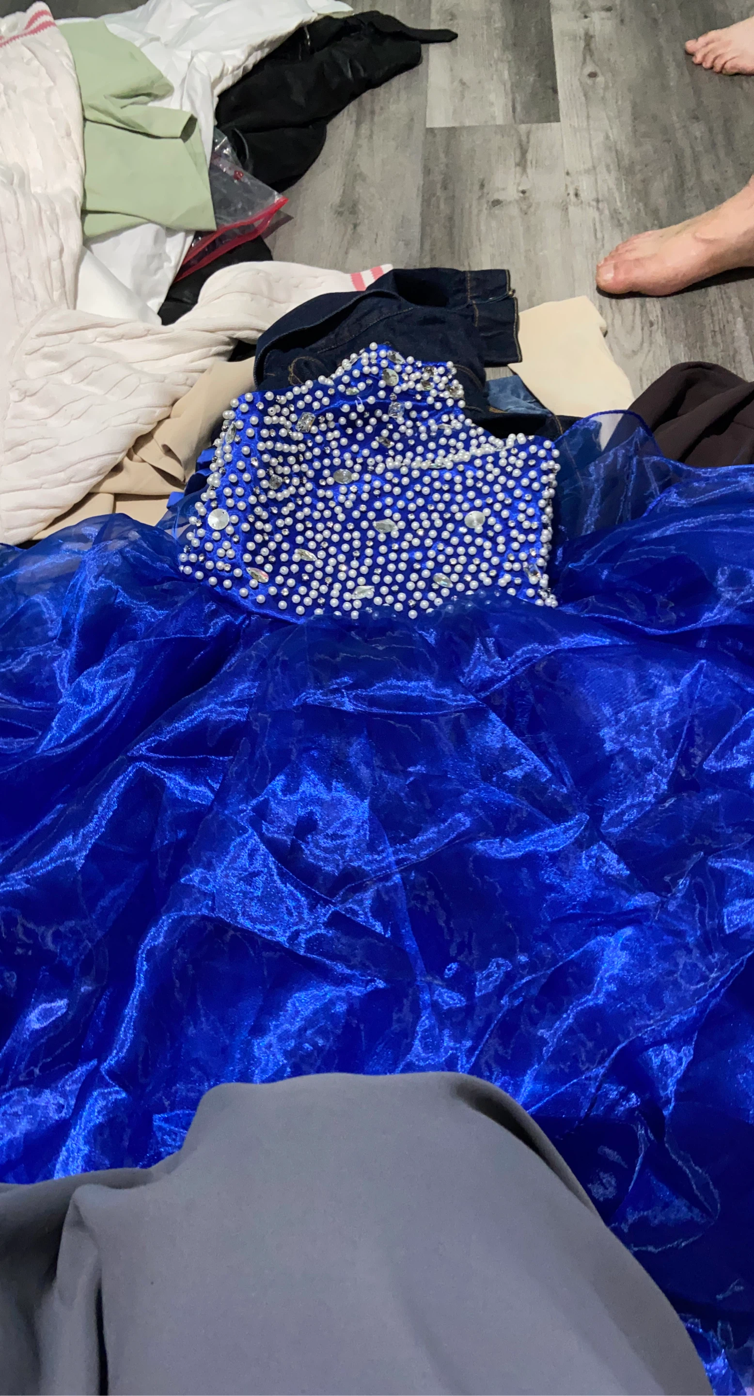 Royal Blue Beaded Formal Dress