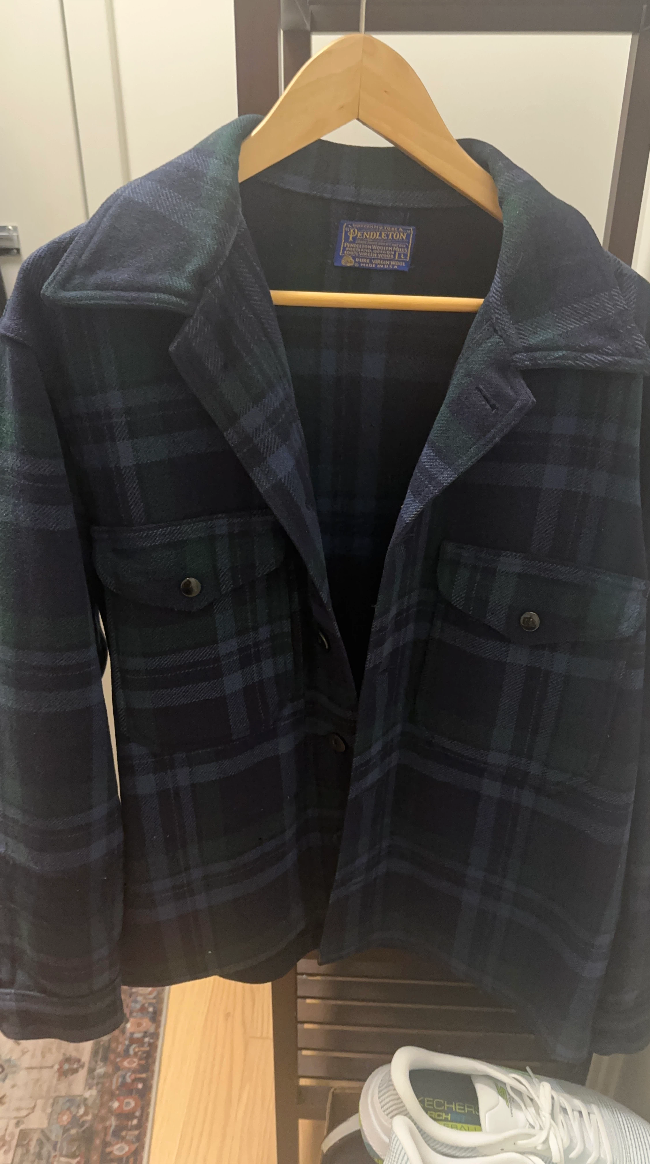 Pendleton Plaid Wool Shirt Jacket - Size L