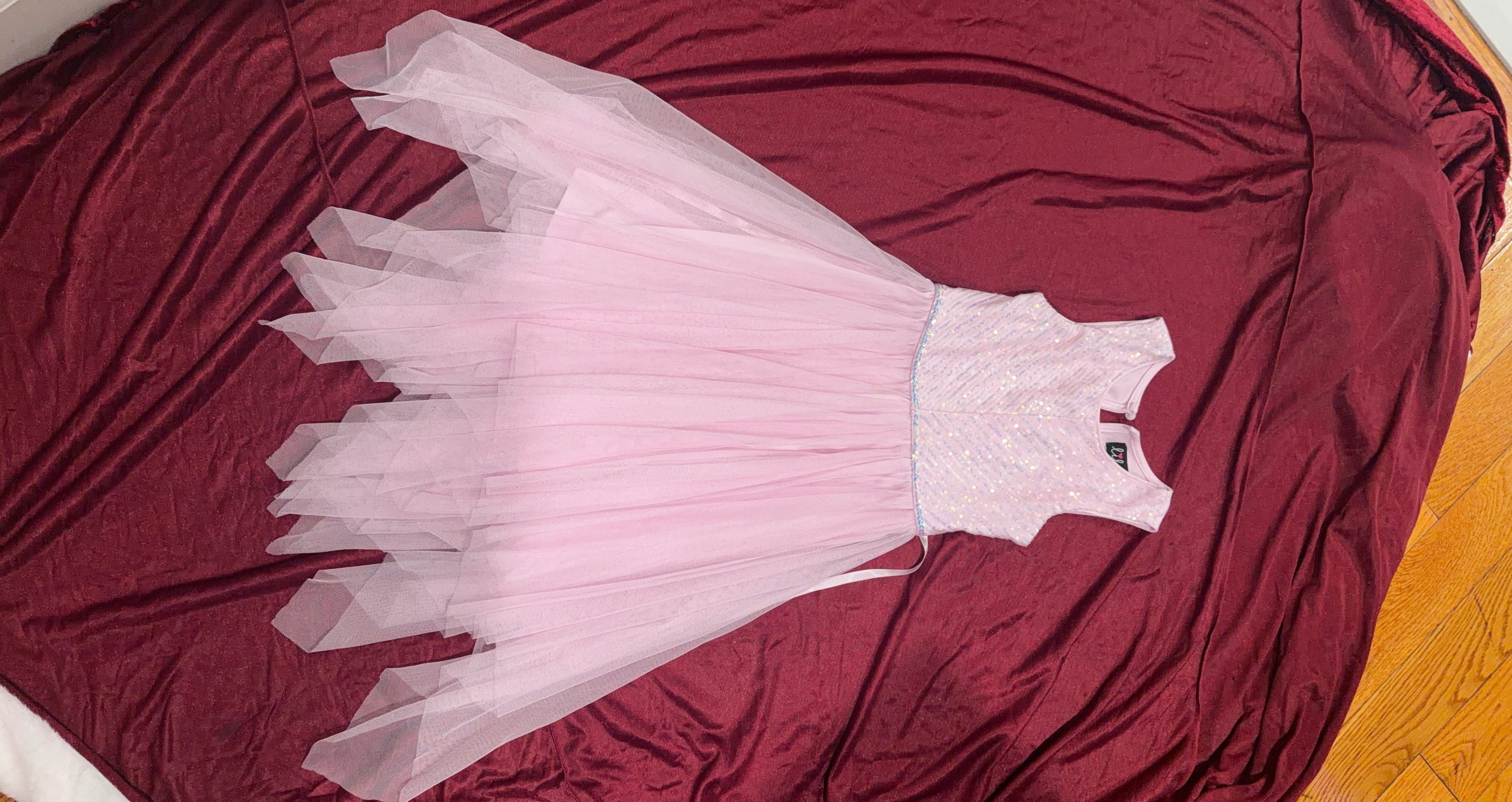 Pink Sequin Tulle Dress