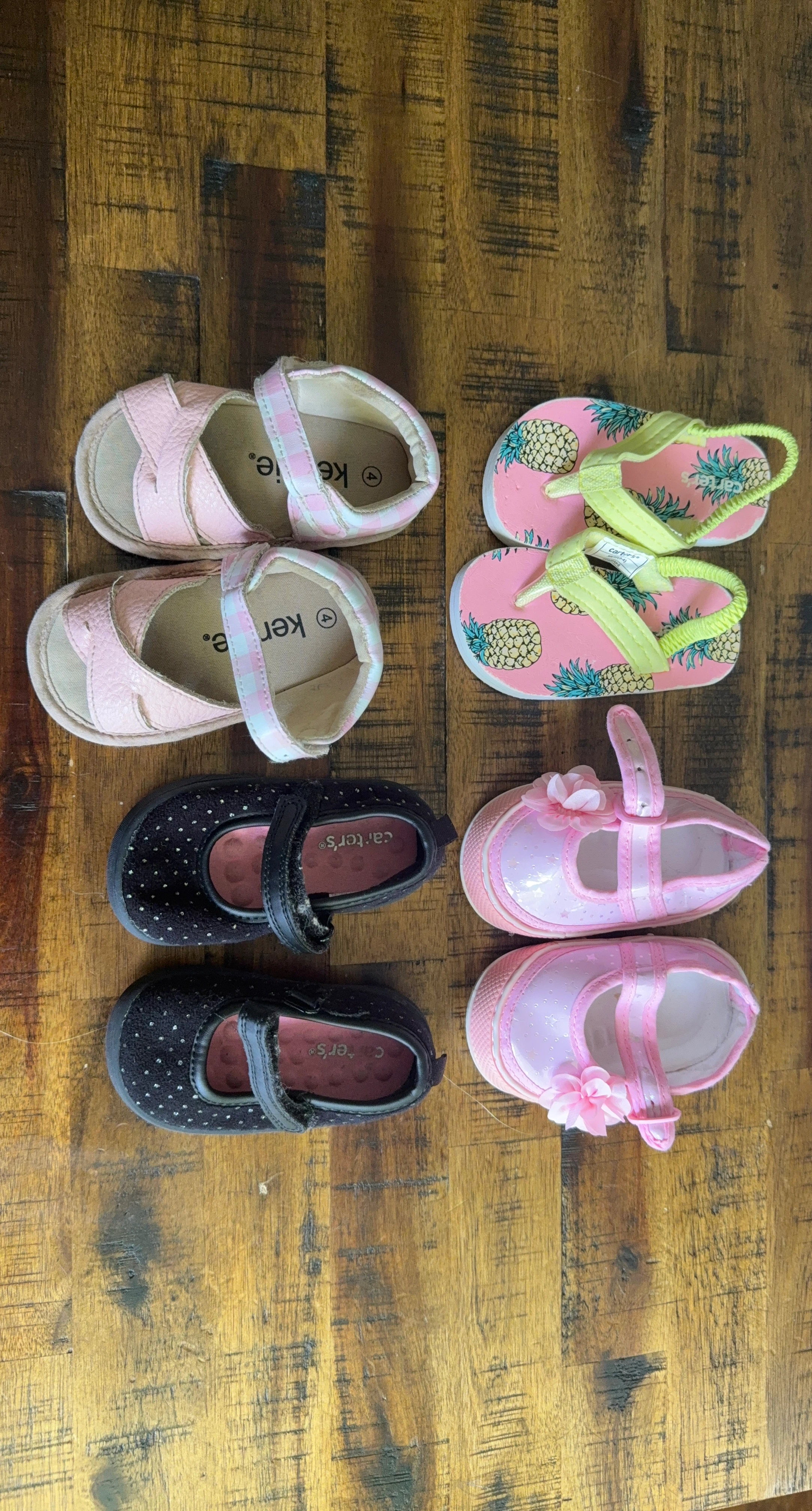 Baby Girls Shoes Bundle - Carters, Keens, Size 4