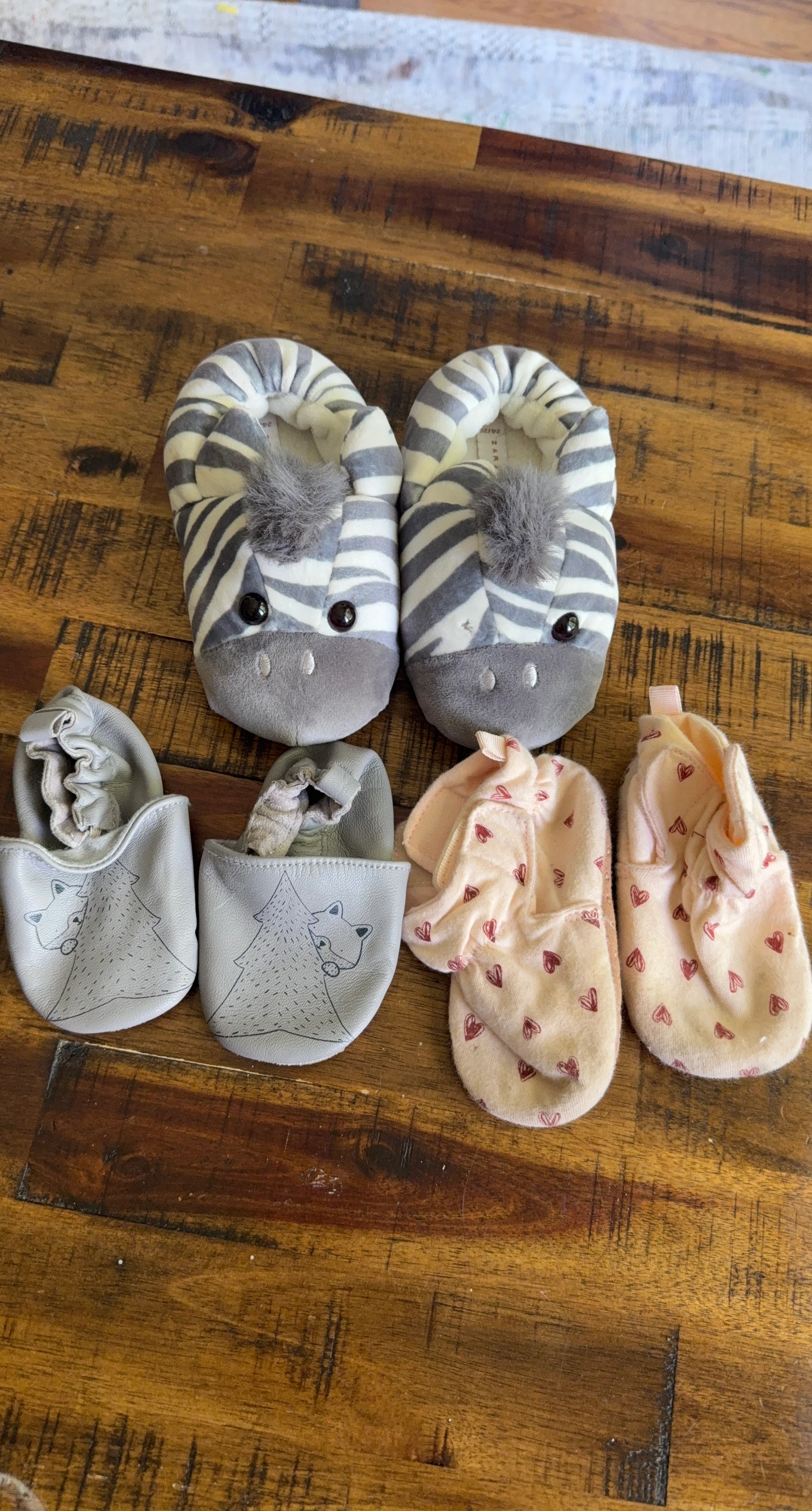 Baby Shoes - Zebra, Fox, Hearts patterns