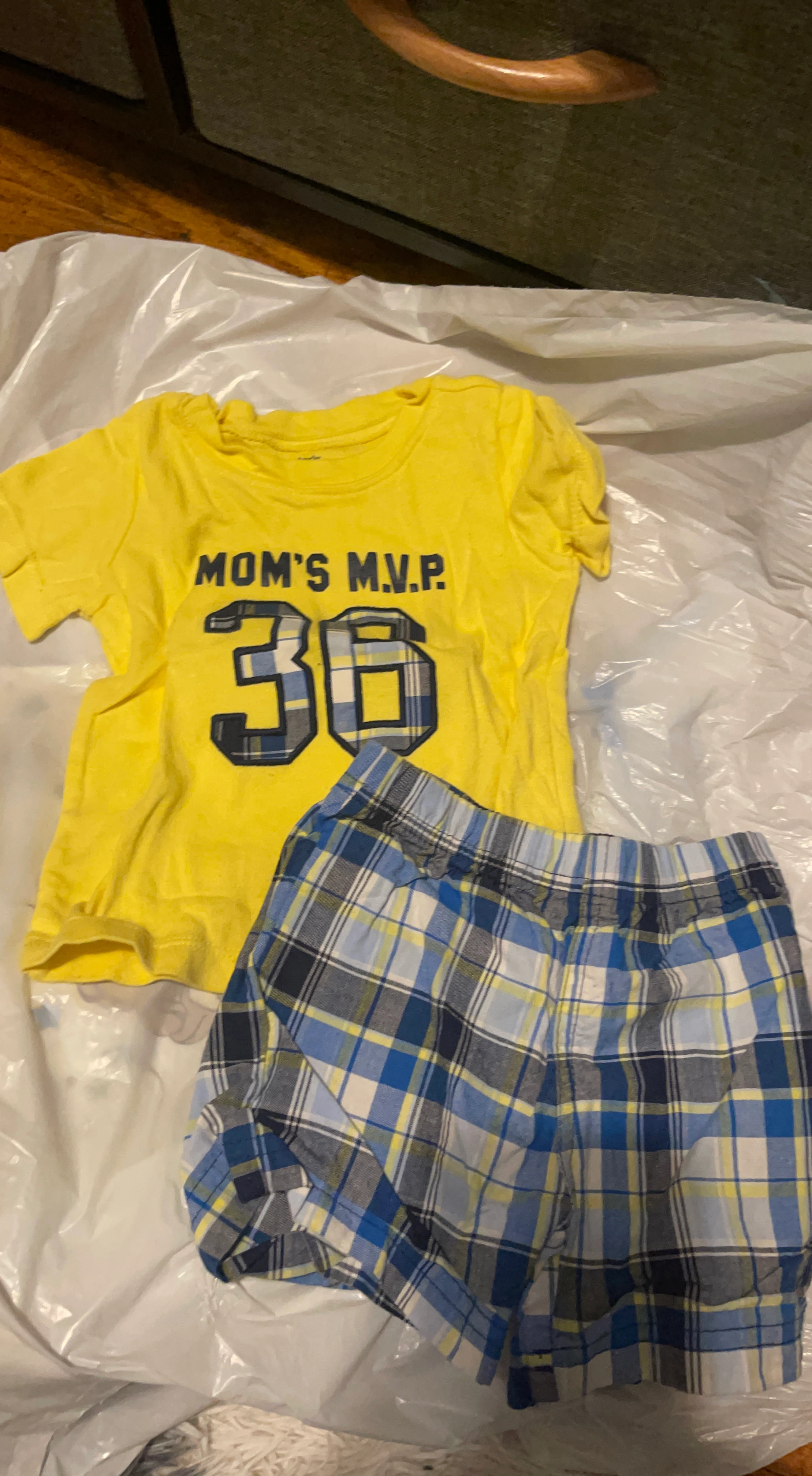 Baby "Mom's MVP 36" T-shirt and Shorts Set